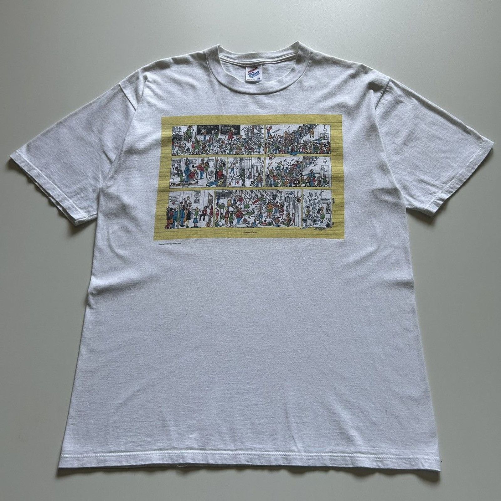 Jerzees Vintage 90s School Daze Funny Art Graphic T Shirt XL Rare Size US XL / EU 56 / 4 - 1 Thumbnail