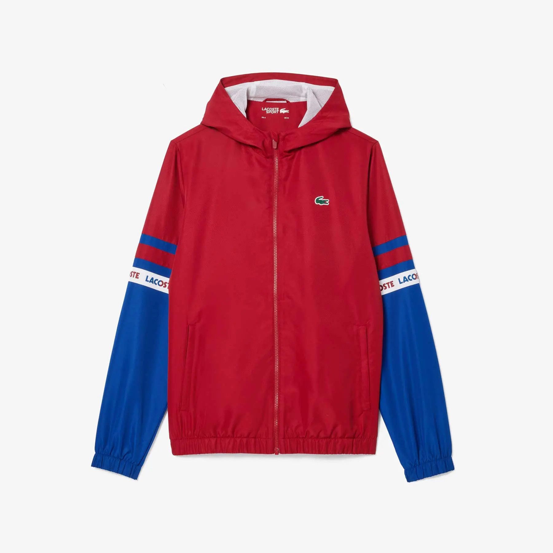 o1s22i1n1124 Contrasting Sleeves Sporty Jacket in Red & Blue