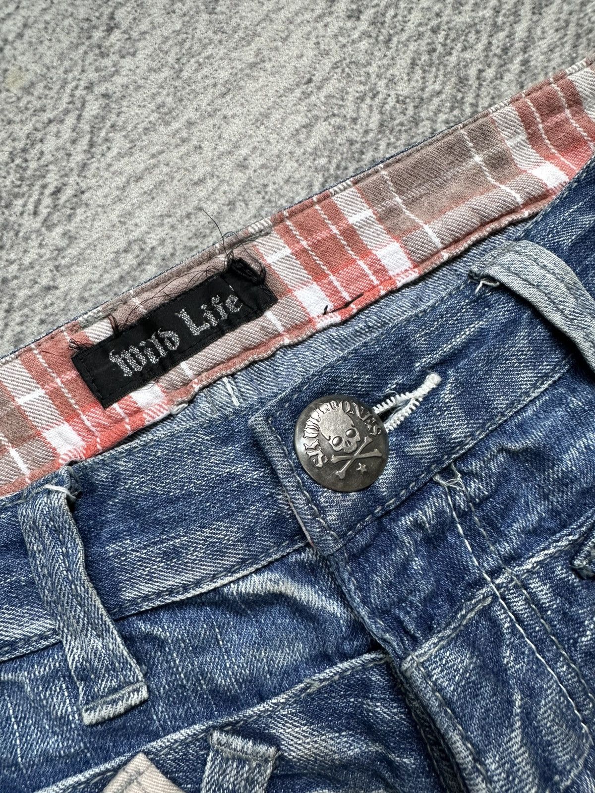 Japanese Brand Vintage Double Waist Wild Life Wash Jeans Size US 34 / EU 50 - 8 Thumbnail