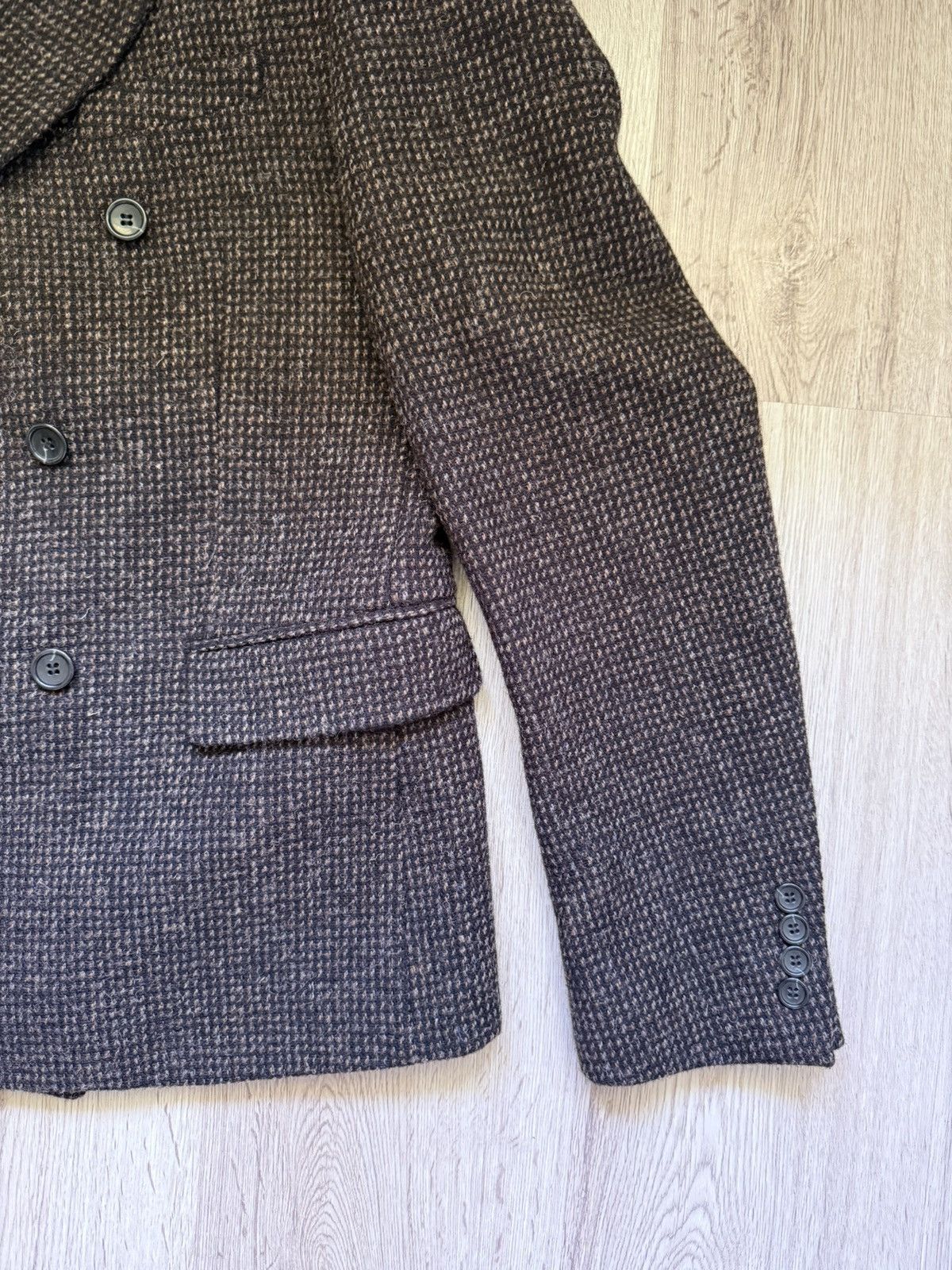 Harris Tweed ASOS Harris Tweed Wool Double Breasted Blazer Jacket Brown Size 40S - 2 Thumbnail