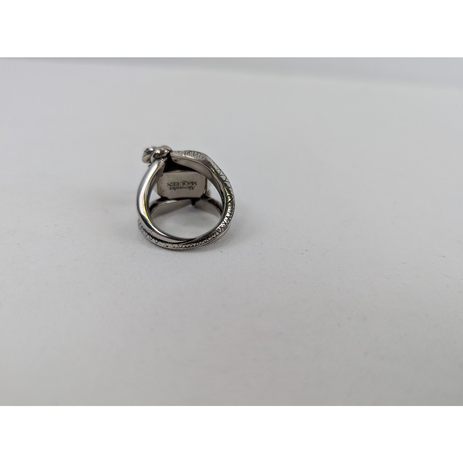 Alexander McQueen o1rshd1 Size: 19 / Brass Snake & SKL jewelry Ring in Silver Size ONE SIZE - 4 Thumbnail