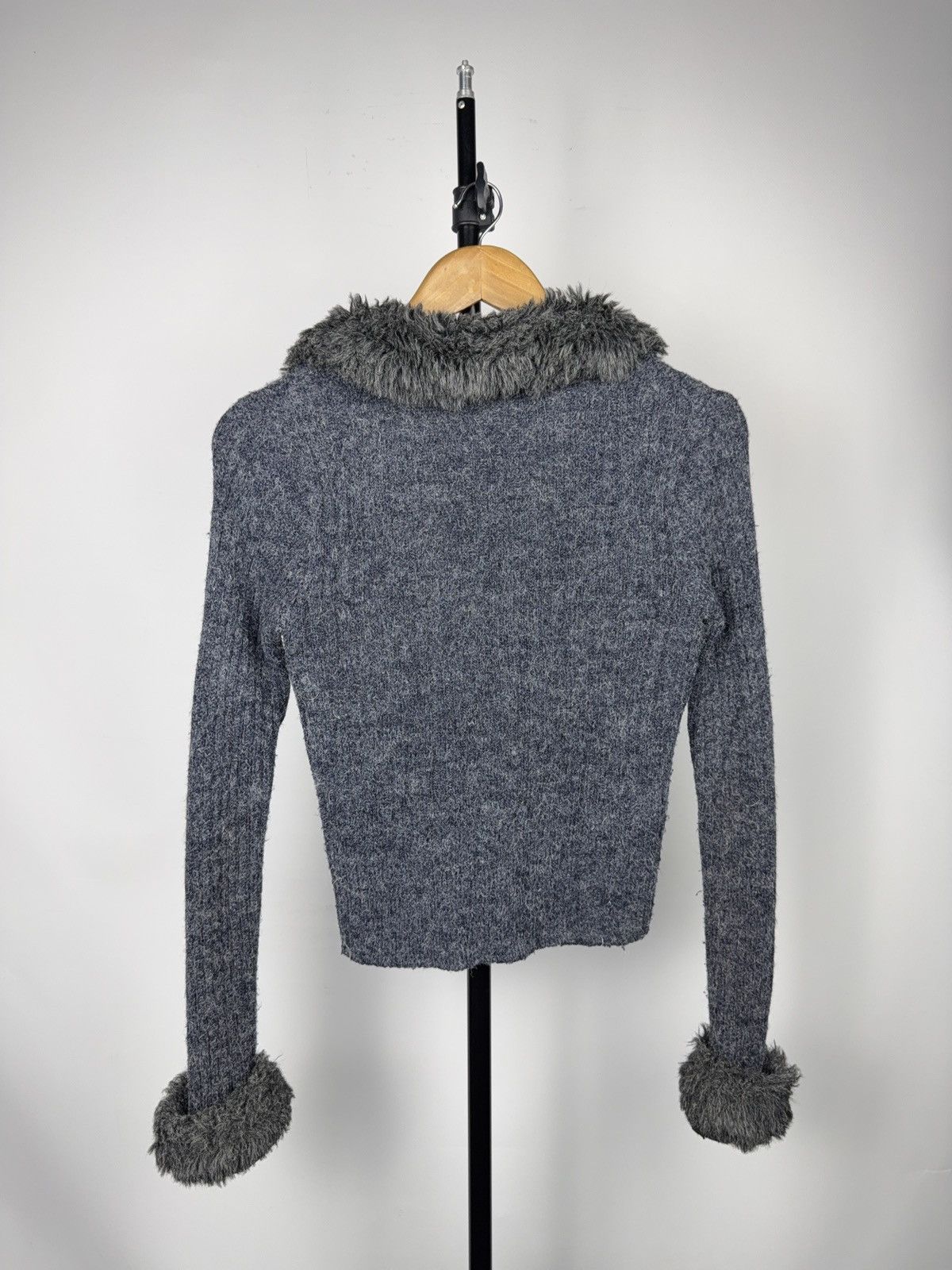 If Six Was Nine Y2K Faux Fur Trim Knit Retro Cardigan If Six Was Nine Style Size S / US 4 / IT 40 - 7 Thumbnail