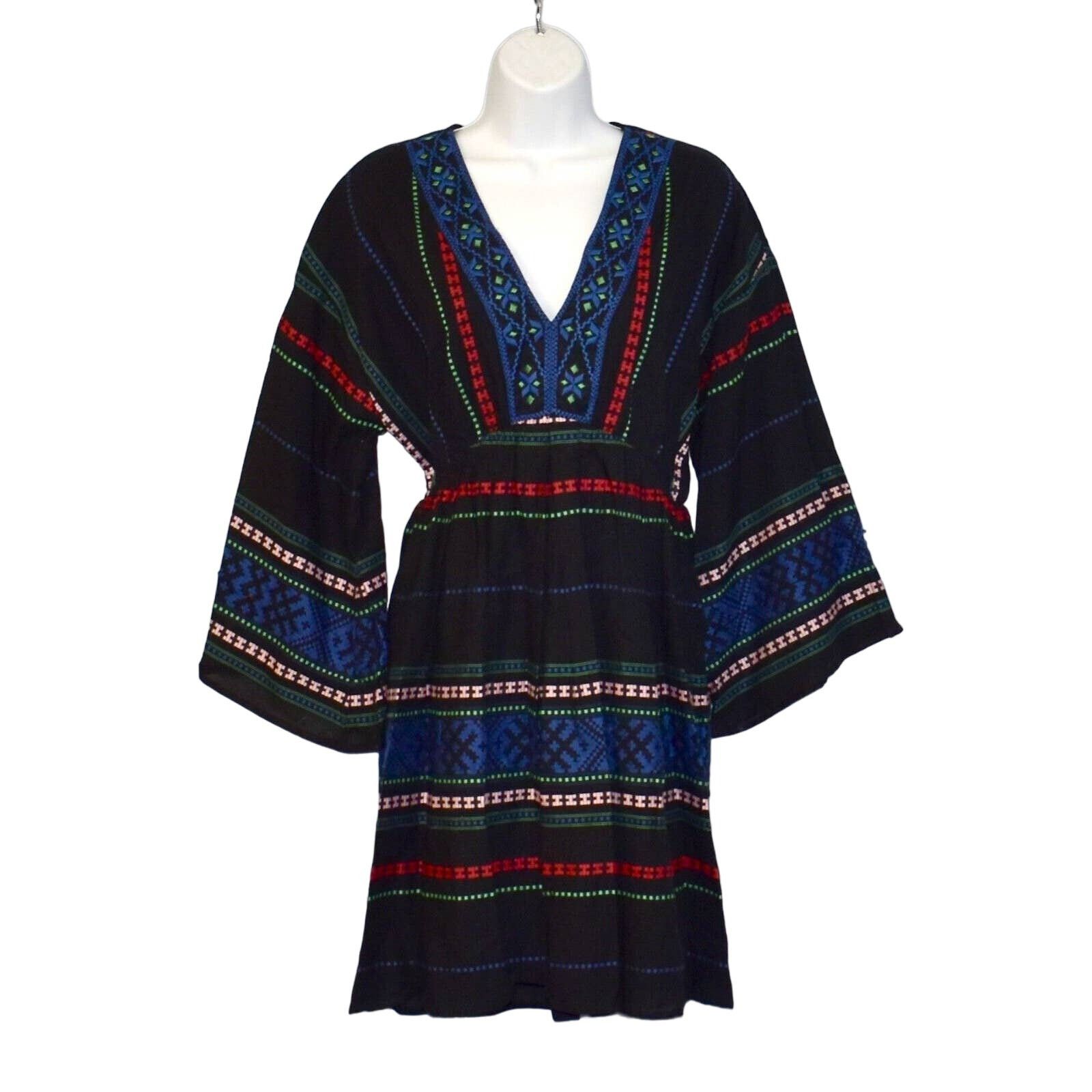 Joie B0 NWT JOIE Sada Black Cotton Embroidered Mini Dress M $268 Size M / US 6-8 / IT 42-44 - 2 Thumbnail