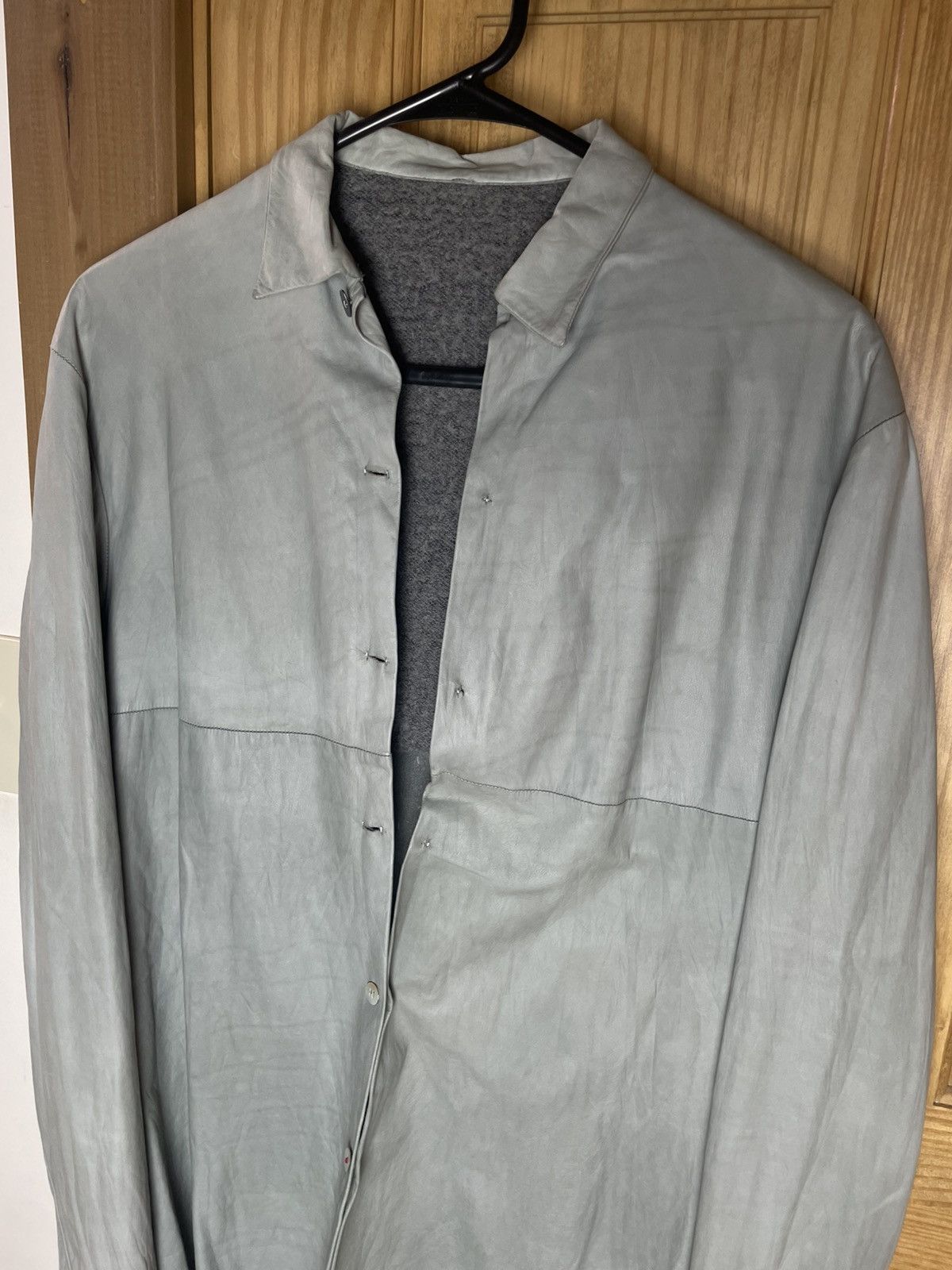 Ma+ M.A.+ Leather Button Shirt Maurizio Amadei Size US M / EU 48-50 / 2 - 12 Thumbnail