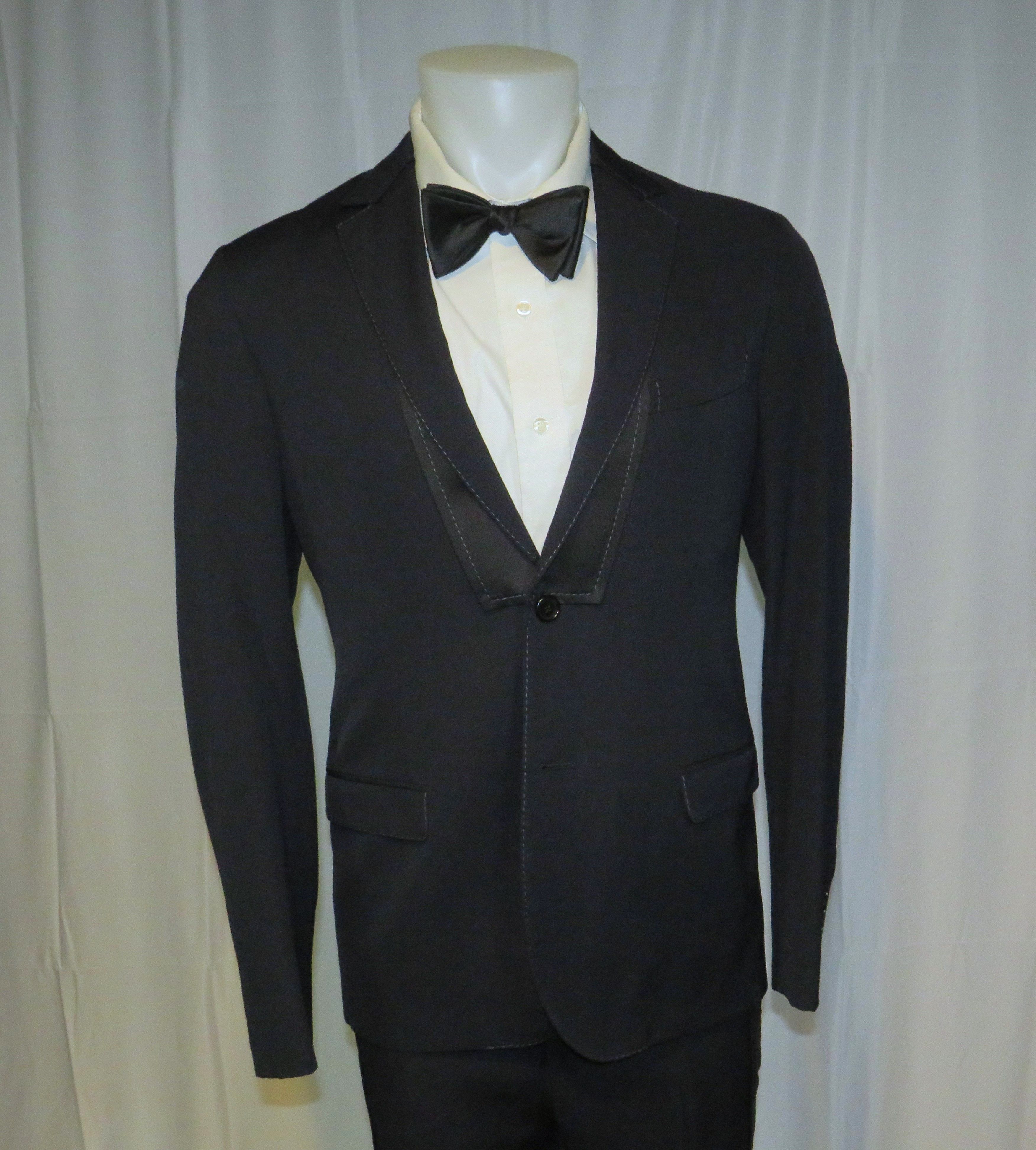 Lanvin Current Navy Blue Barathea Two Button Formal Suit 40R Size 40R - 10 Thumbnail