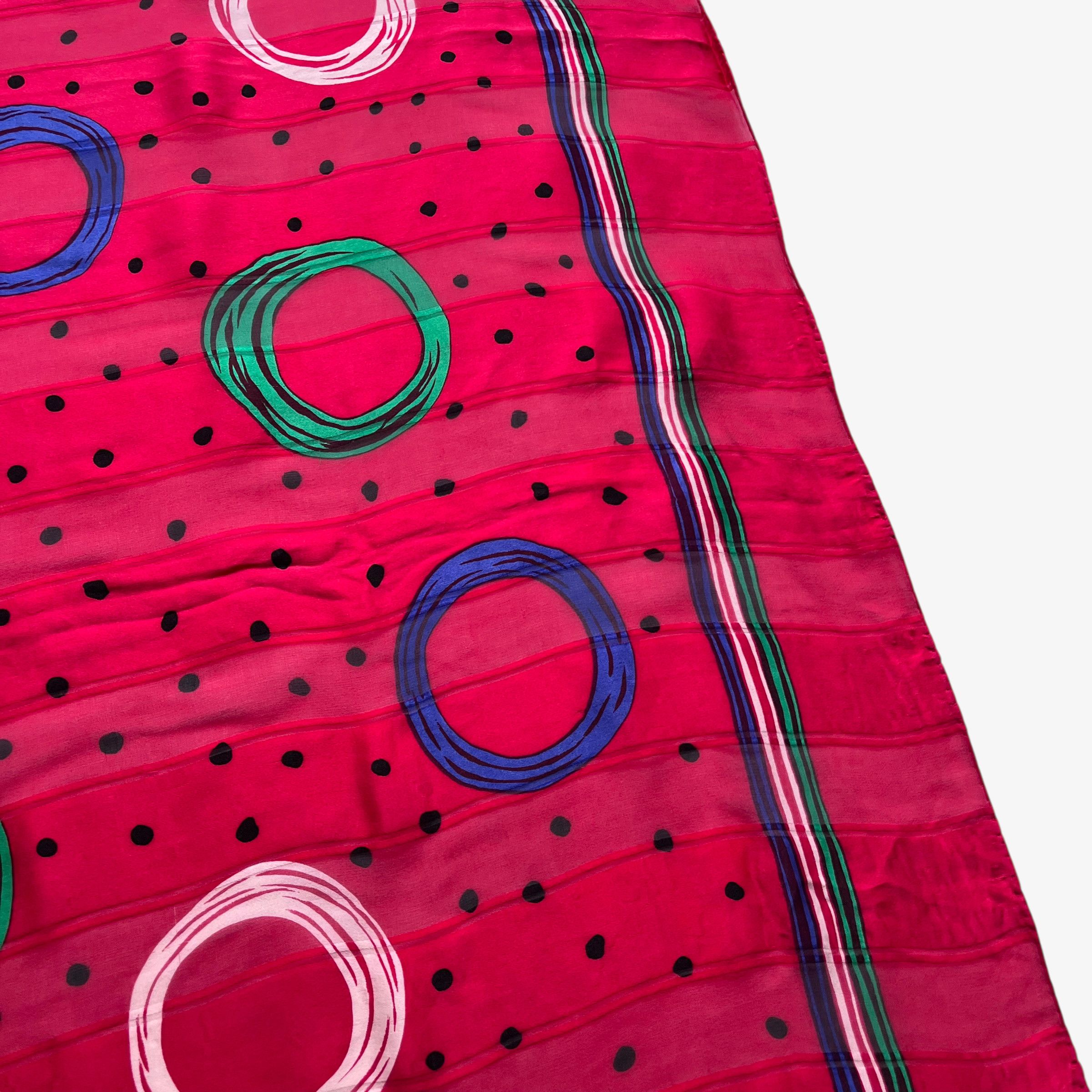 Givenchy Vintage 80s Givenchy Polka Dot Print Red Silk Scarf Size ONE SIZE - 5 Thumbnail