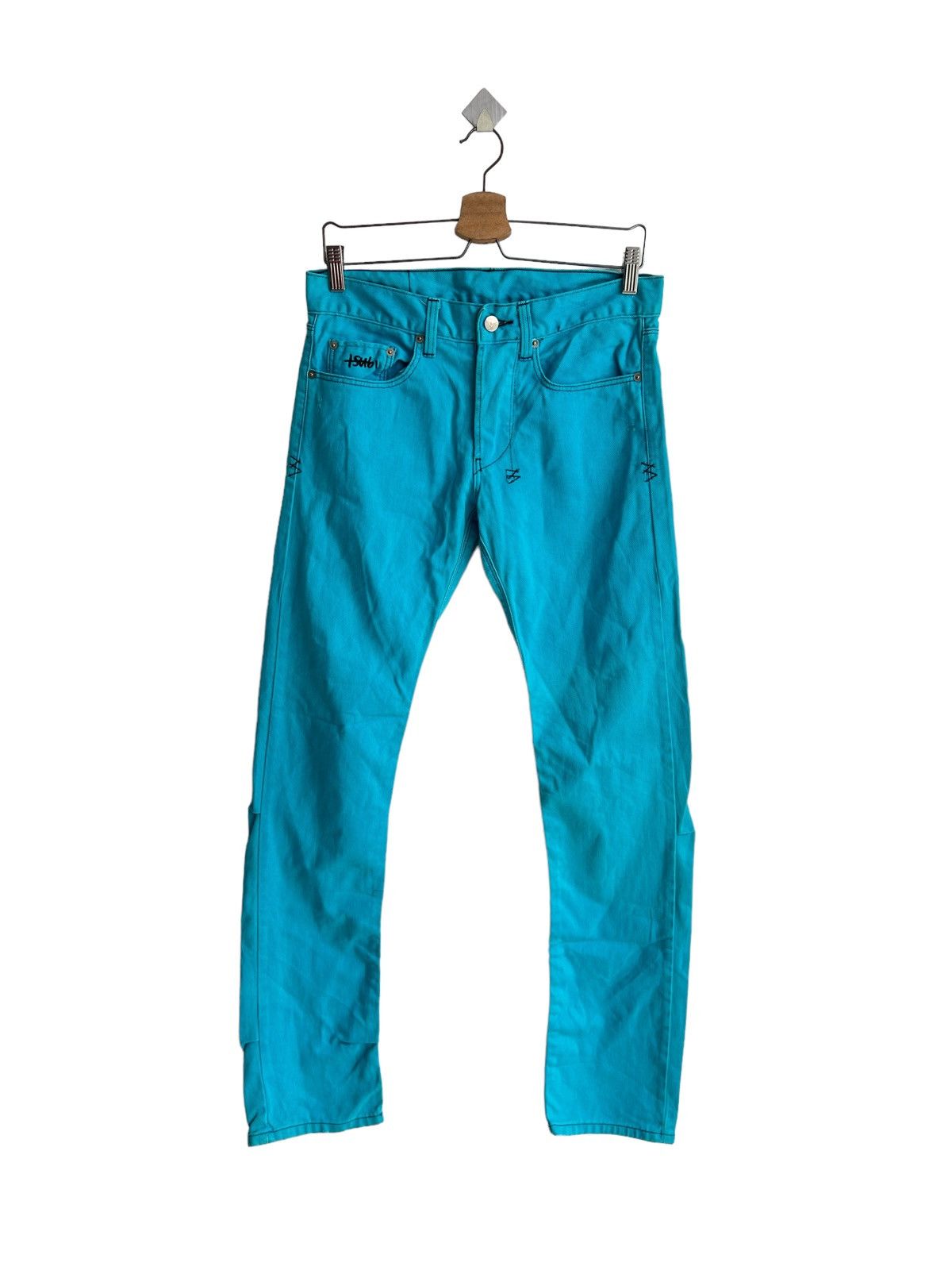 Ksubi OG Ksubi 🇦🇺 Neon Blue Rough Rocker Jeans Denim Turquoise Size US 30 / EU 46 - 7 Thumbnail