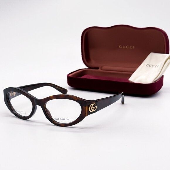 Gucci NEW GUCCI GG1405O 002 HAVANA WOMEN EYEGLASSES GUCCI Size ONE SIZE - 1 Thumbnail