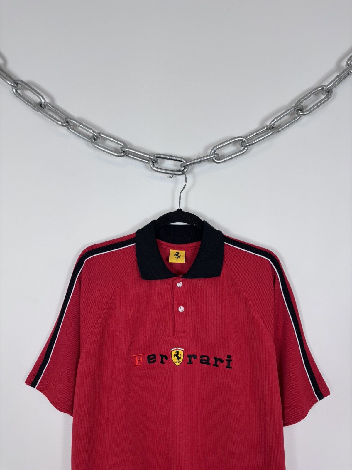 Ferrari Vintage Ferrari 1996 Official Big Logo Racing Red Polo Shirt Size US XL / EU 56 / 4 - 2 Thumbnail