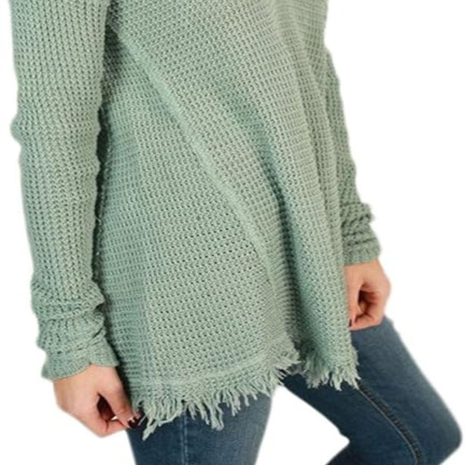 Other SideFeels V Neck Cold Shoulder Knitted Sweater Mint Green L Size L / US 10 / IT 46 - 7 Thumbnail