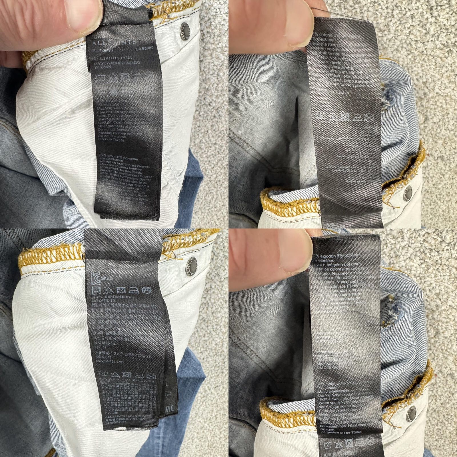 Allsaints AllSaints Mast Jeans Mens 32x28.5 Blue Skinny Low Rise Stretch Denim Casual Size US 32 / EU 48 - 8 Thumbnail