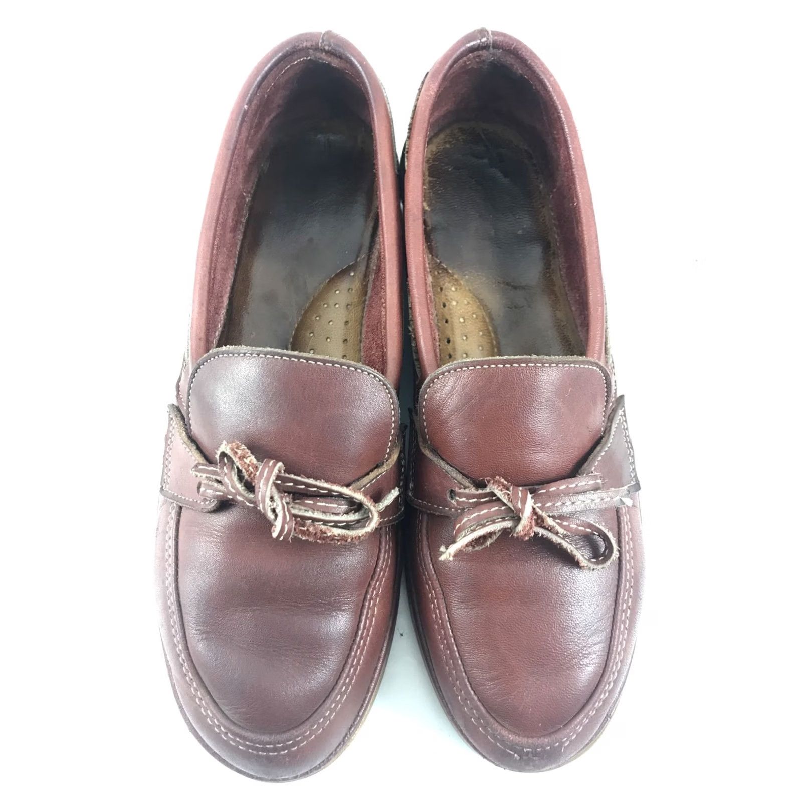 Vintage Womens Dex 467833 Size 8M Ox Blood Leather Boat Loafers Casual SlipOn Shoes-96 (This is a slight variation of the original title.) Size US 8 / IT 38 - 3 Thumbnail