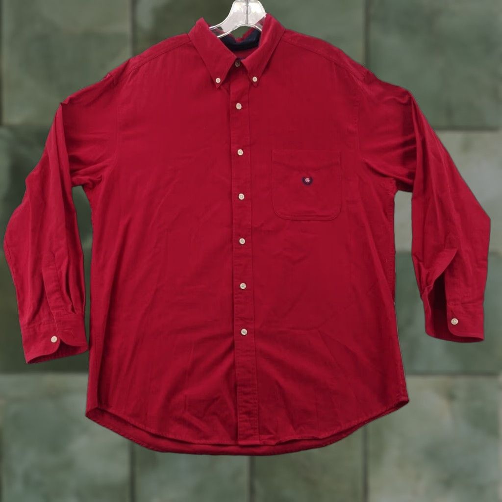 Chaps Ralph Lauren Mens Large Red Cotton Shirt Size US L / EU 52-54 / 3 - 1 Thumbnail