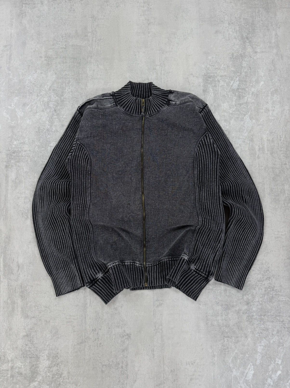Vintage Vintage Cargo Washed Black/Grey Cardigan Full zip sweater Size US XL / EU 56 / 4 - 1 Thumbnail