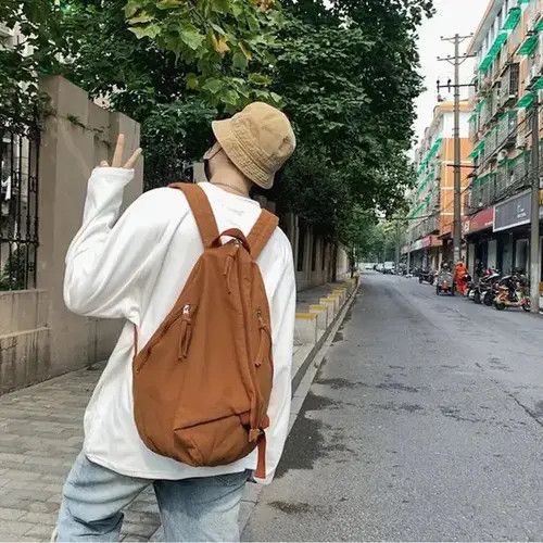 Japanese Brand Retro y2k irregular canvas backpack aesthetic Size ONE SIZE - 4 Thumbnail