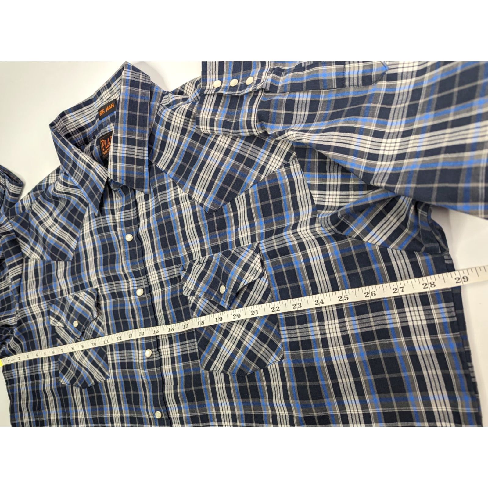 Vintage VINTAGE? (No) Plains Western Wear Shirt Mens 2X Blue Pearl Snap Big Man Plaid Cowboy Rodeo Size US XXL / EU 58 / 5 - 5 Thumbnail