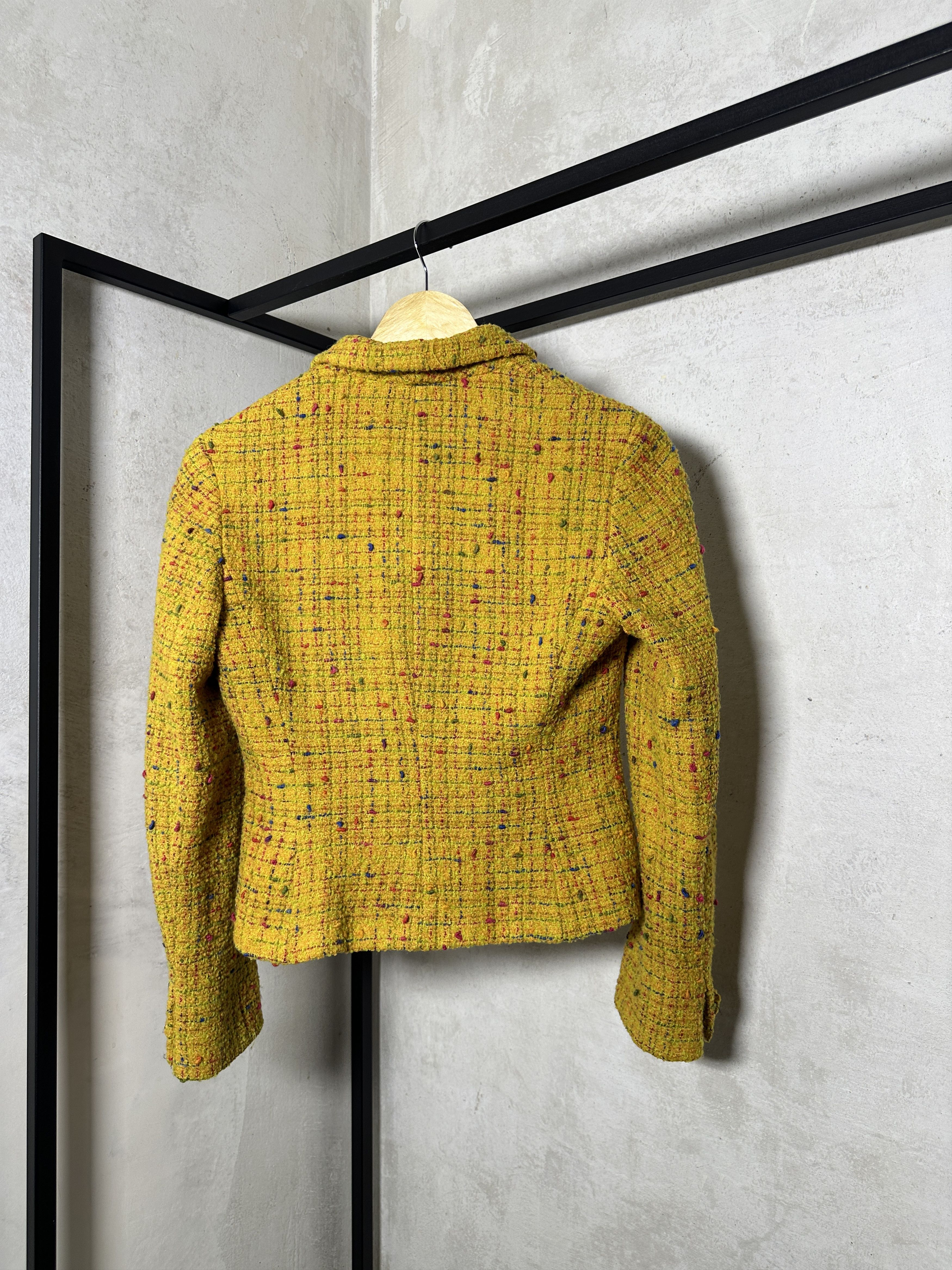Versace VERSACE Jeans Couture Yellow Tweed Medusa Button Jacket Size S / US 4 / IT 40 - 3 Thumbnail