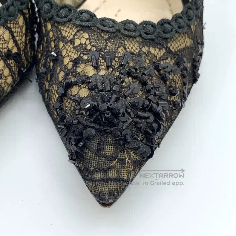 Dior Dior Black lace sequins beaded decoration thin heels high Size US 5.5 / IT 35.5 - 9 Thumbnail