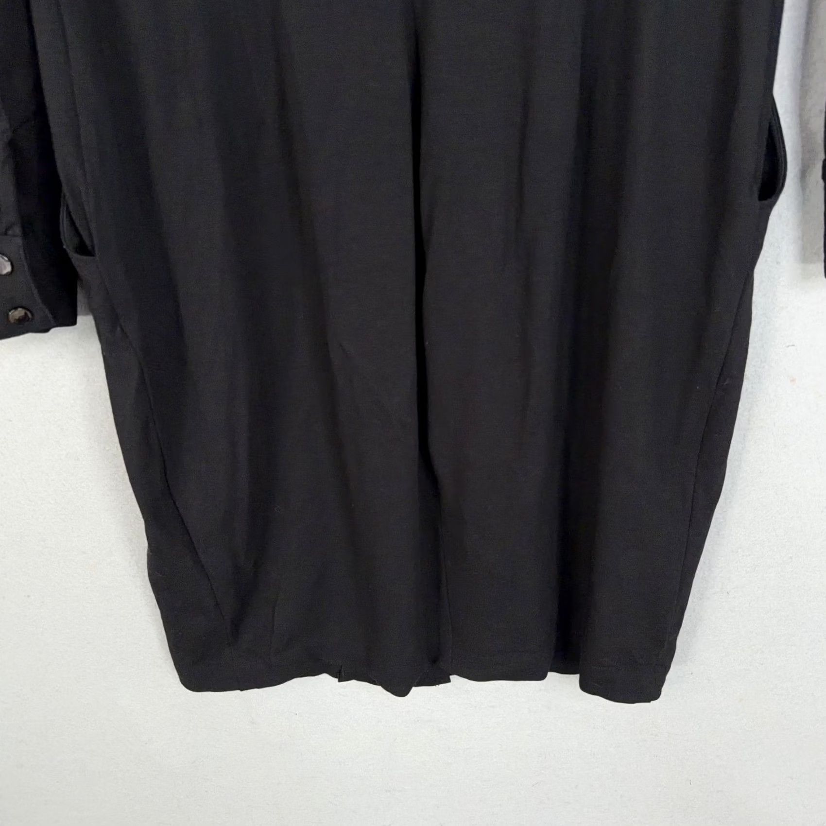 Vintage Cache Dress Womens 10 Black Shirt Collared Snap Front Pockets Stretch Workwear Size L / US 10 / IT 46 - 7 Thumbnail