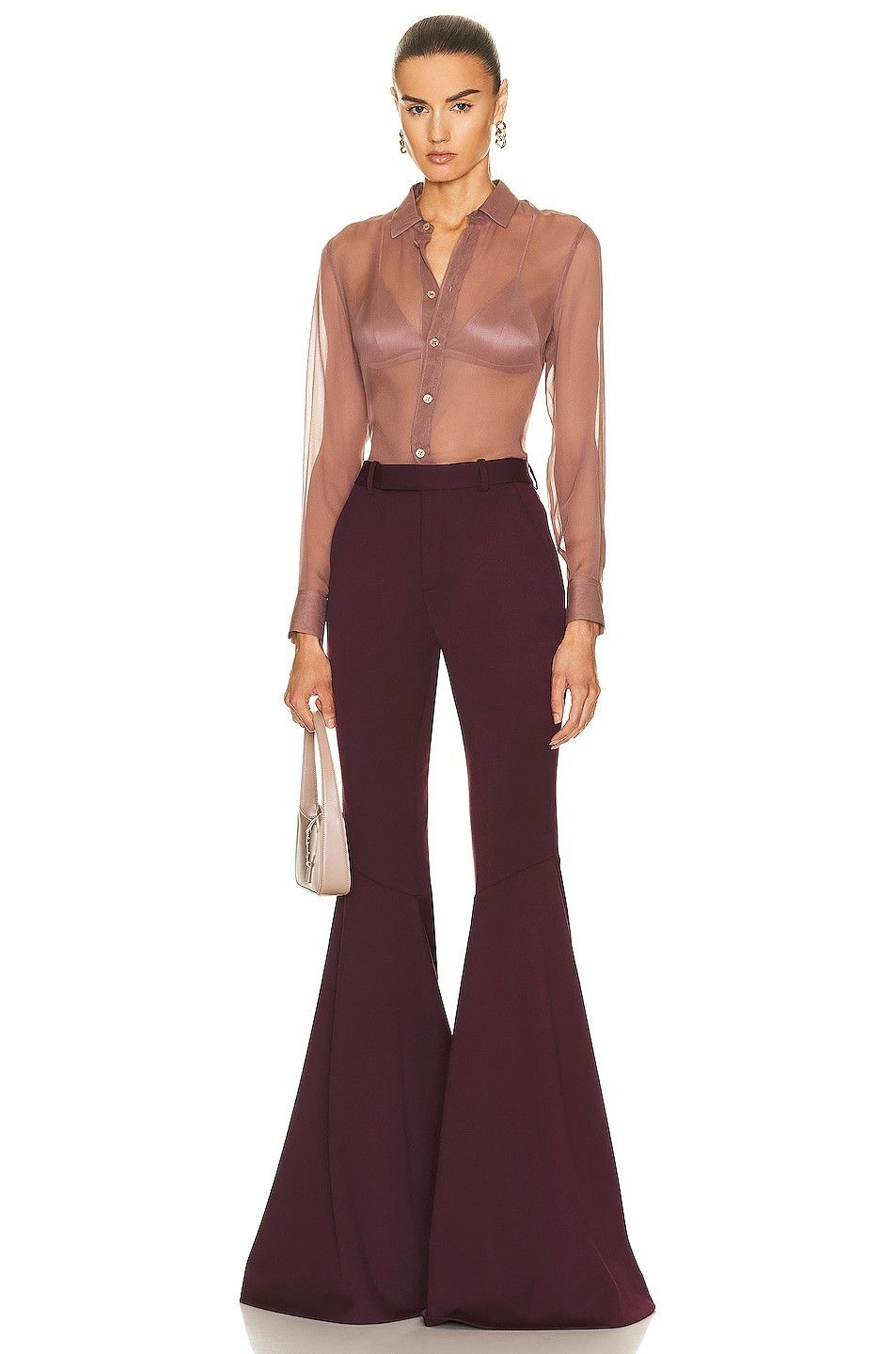 Saint Laurent Paris o1s1wg110625 710448 Pencil Skirt in Cotton in Rose Pink Size XS / US 0-2 / IT 36-38 - 5 Thumbnail