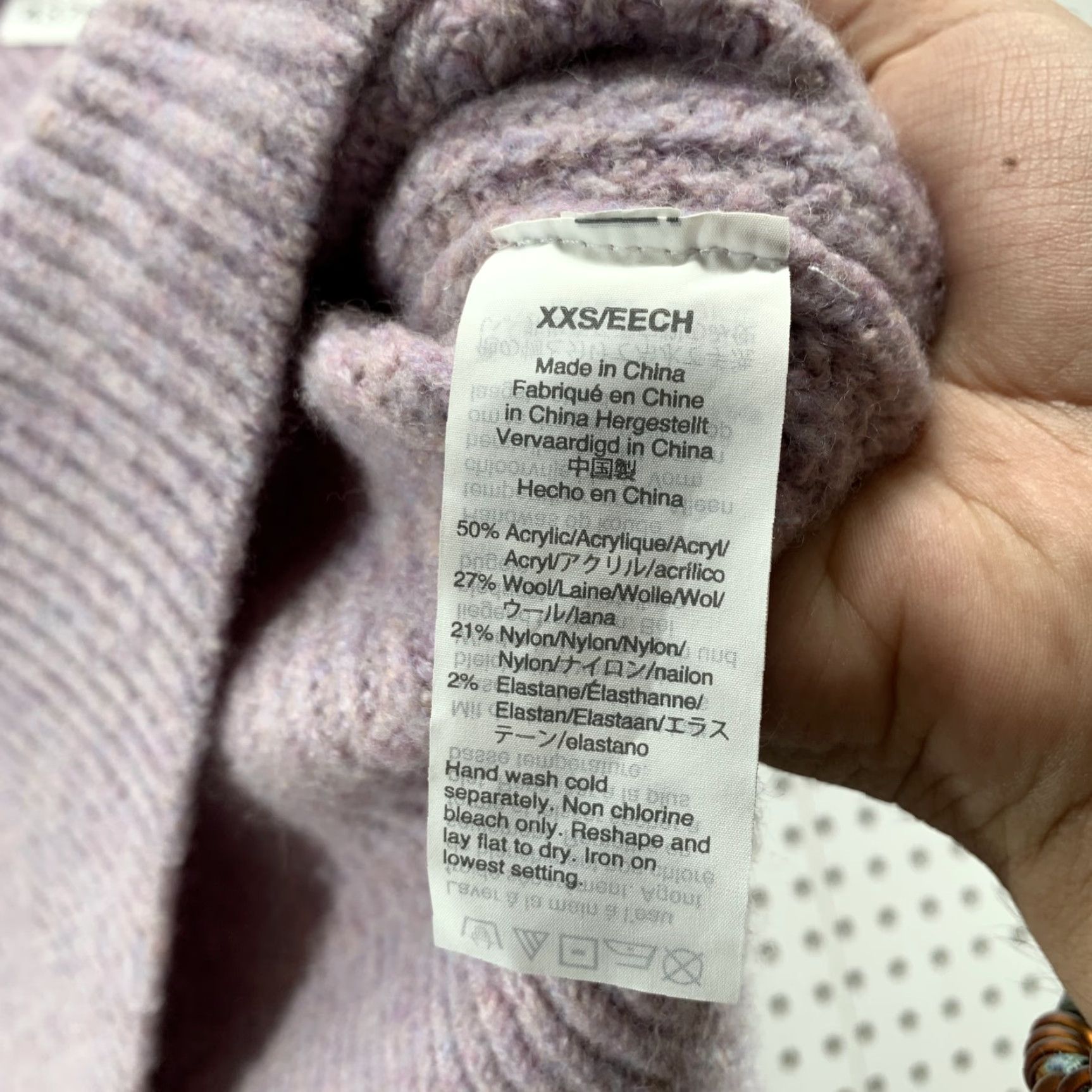 Madewell Madewell Wool Blend Purple Turtleneck Sweater Womens 2XS Knit Pullover, Cozy Knit Pullover, Winter Fall, Purple, 2XS Womens Pullover Size XXS / US 00 / IT 34 - 6 Thumbnail