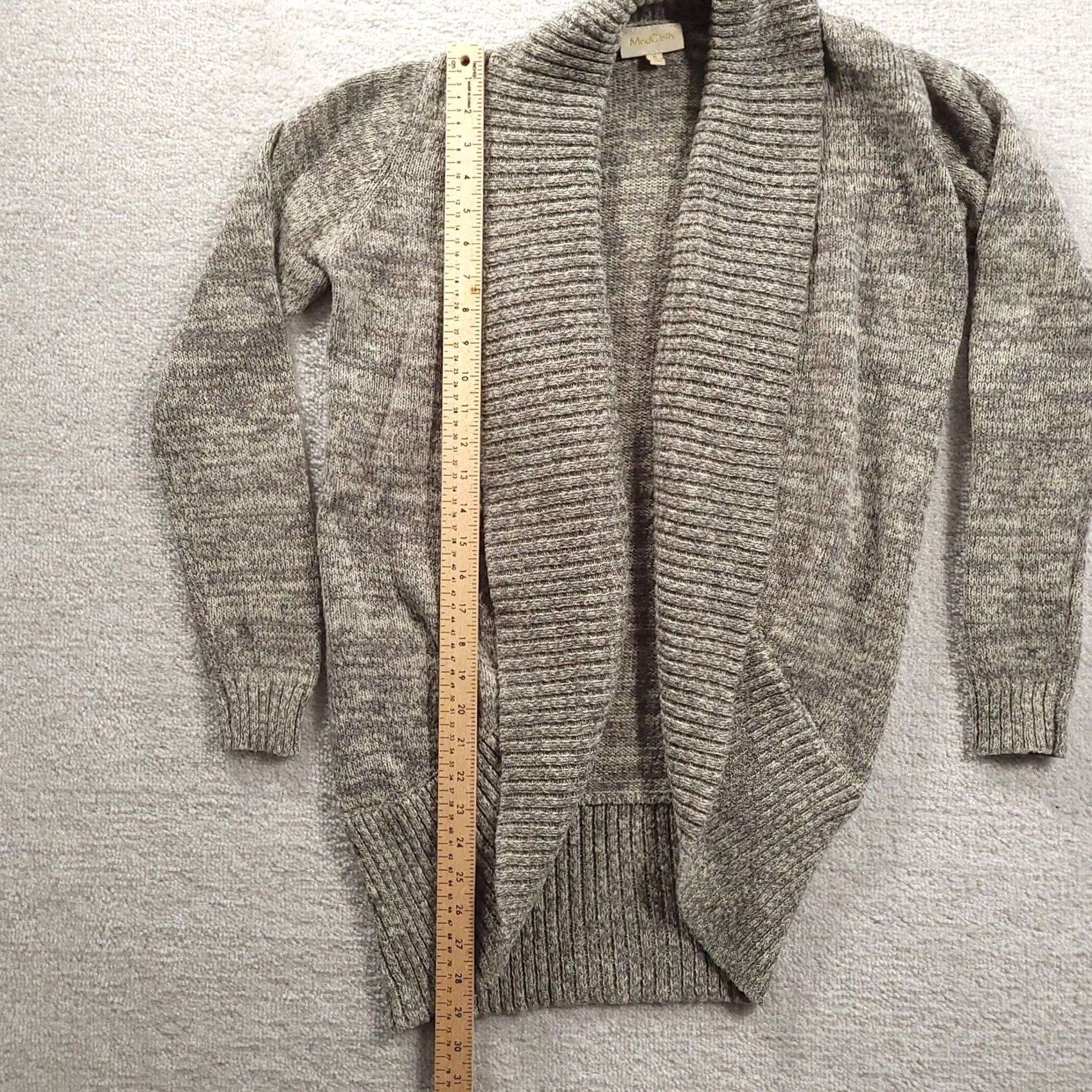 Vintage VINTAGE ModCloth Womens Open Cardigan Knit Heather Gray Sz Small Shawl Collar Size S / US 4 / IT 40 - 5 Thumbnail