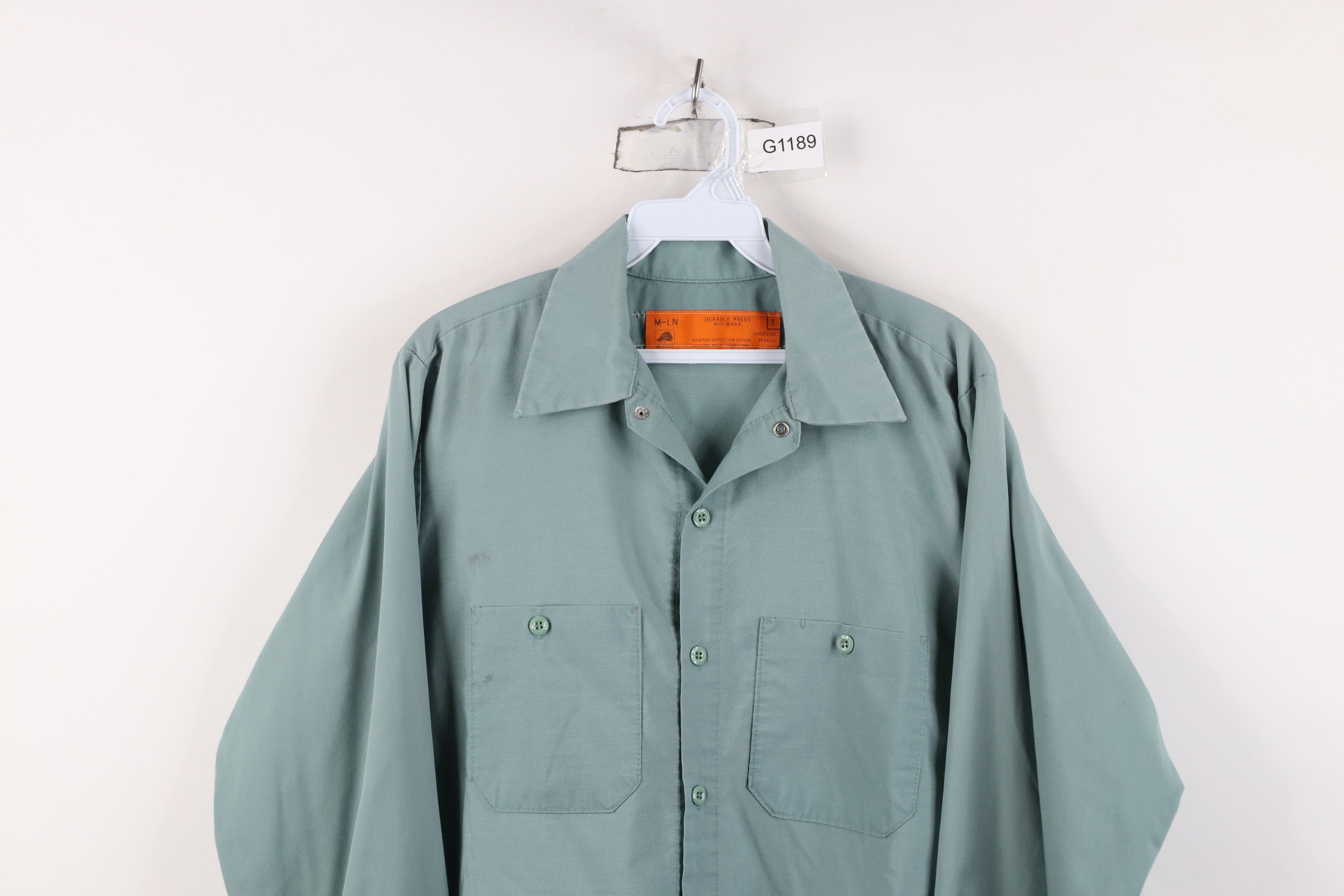 Vintage Vintage 70s Streetwear Mechanic Button Shirt Teal USA Size US M / EU 48-50 / 2 - 2 Thumbnail