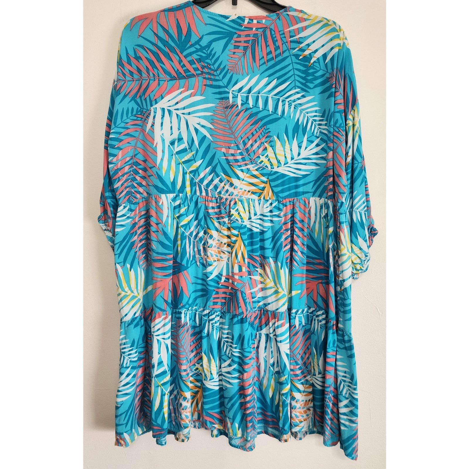 Other Ruby Rd. Blue Tropical Print 3/4 Sleeve Shift Dress Size M Size M / US 6-8 / IT 42-44 - 2 Thumbnail