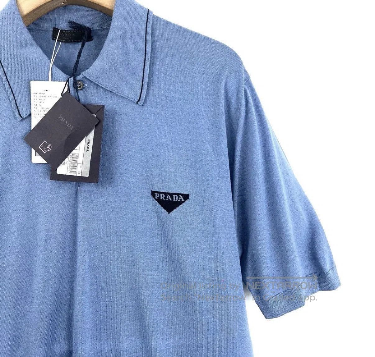 Prada Blue Short-Sleeve Polo Shirt. Size US L / EU 52-54 / 3 - 4 Thumbnail