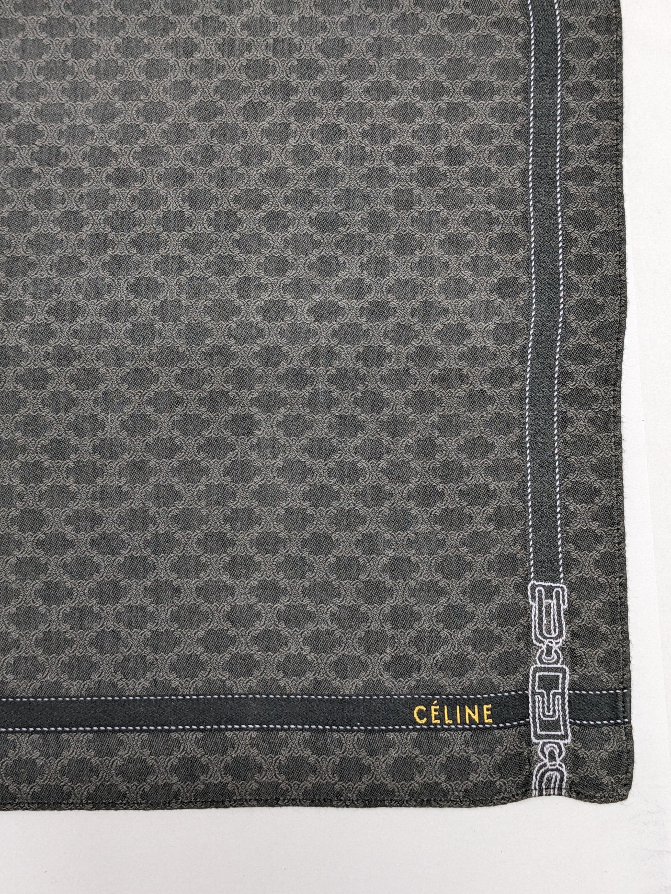 Celine CELINE Handkerchief Scarf Macadam Monogram Charcoal Size ONE SIZE - 2 Thumbnail