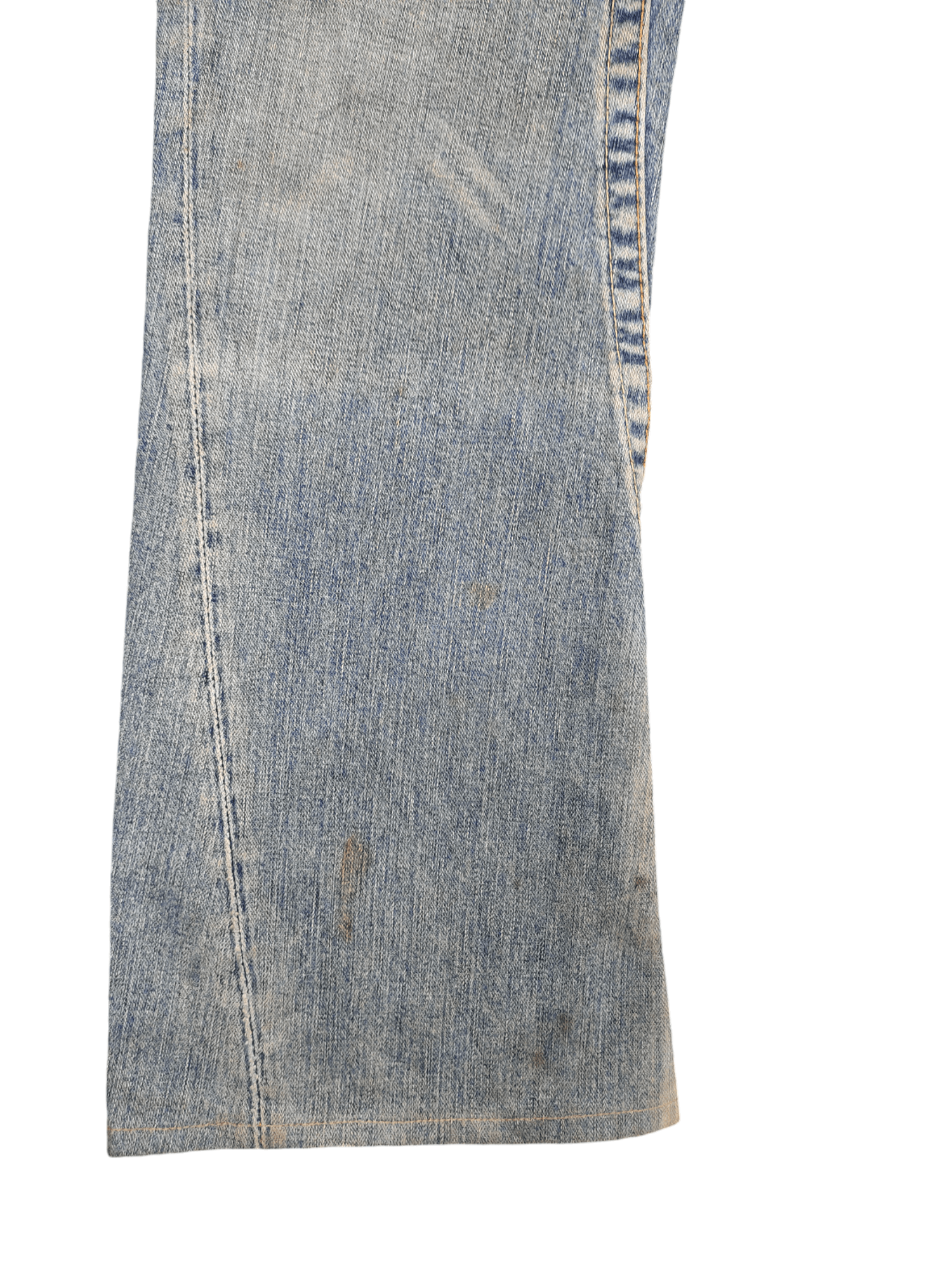 True Religion Flare Jean True Religion Leather Trim Distress Faded Bootcut Size US 31 - 10 Thumbnail