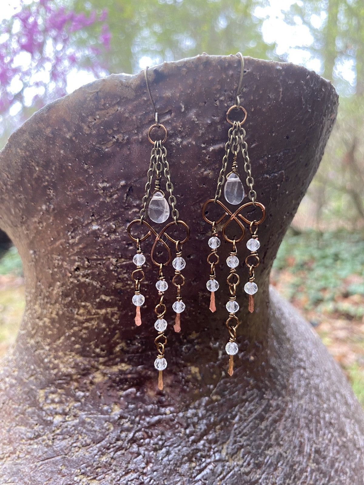 Handmade Clear Quartz Chandelier Earrings Size ONE SIZE - 2 Thumbnail