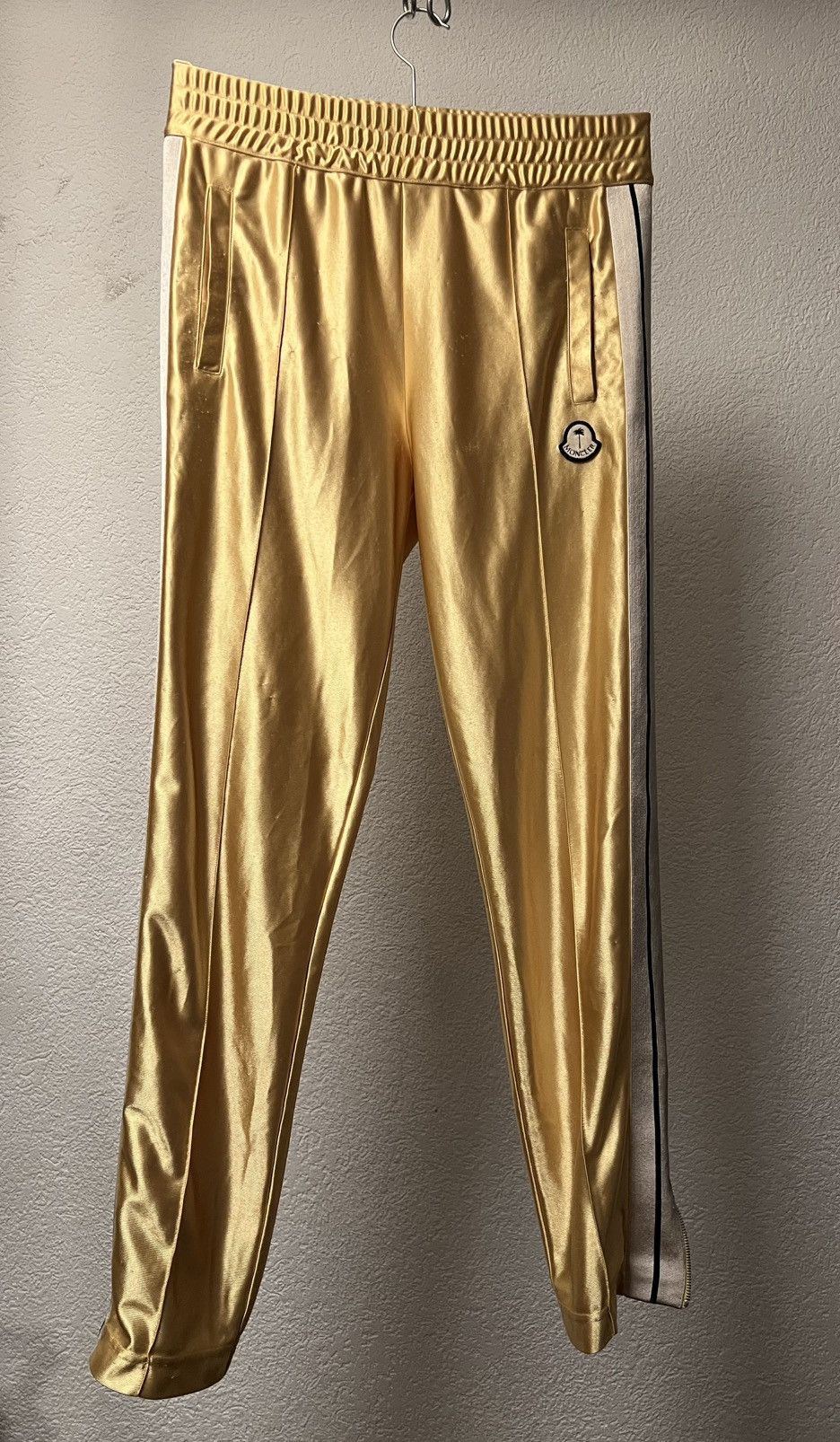 Moncler Genius × Palm Angels Moncler 8 X Palm Angels Track Pants Gold Size US 32 / EU 48 - 1 Thumbnail
