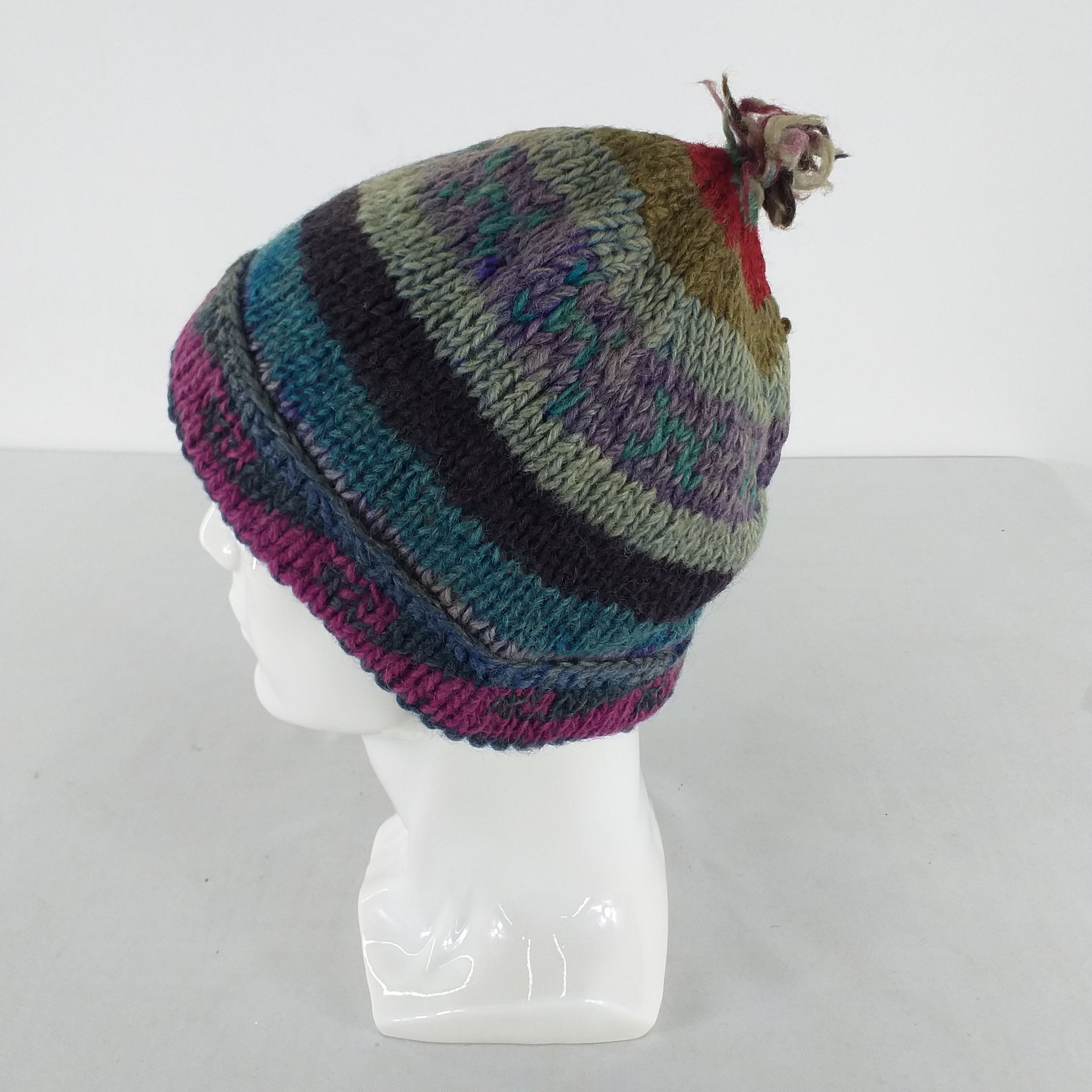Japanese Brand Stripes Snow Cap Hat Beanie -BN392 Size ONE SIZE - 1 Thumbnail
