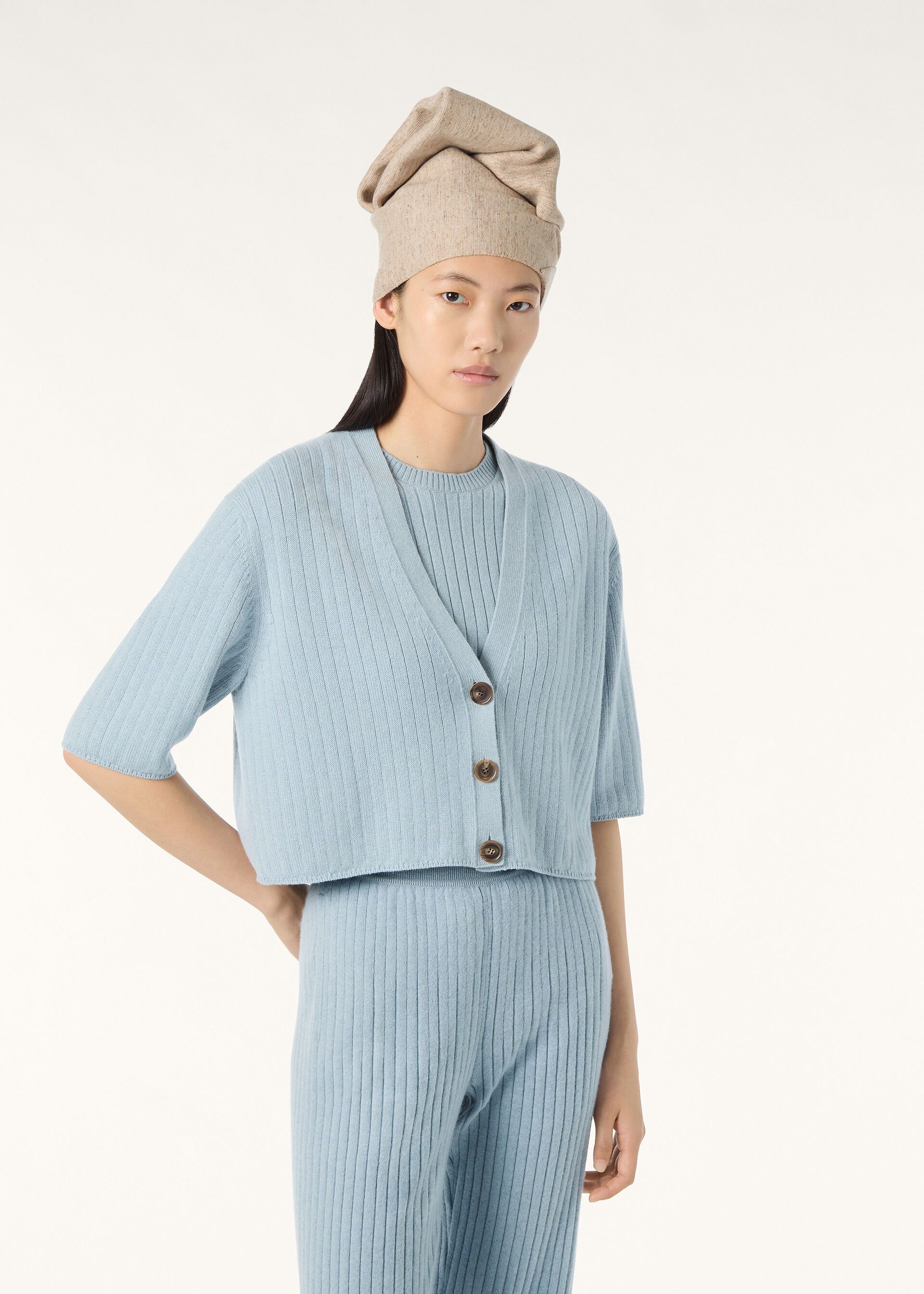 Loro Piana os11x0326 FAQ9056 Baby Coste Cardigan in Iced Snow Melange Size L / US 10 / IT 46 - 4 Thumbnail