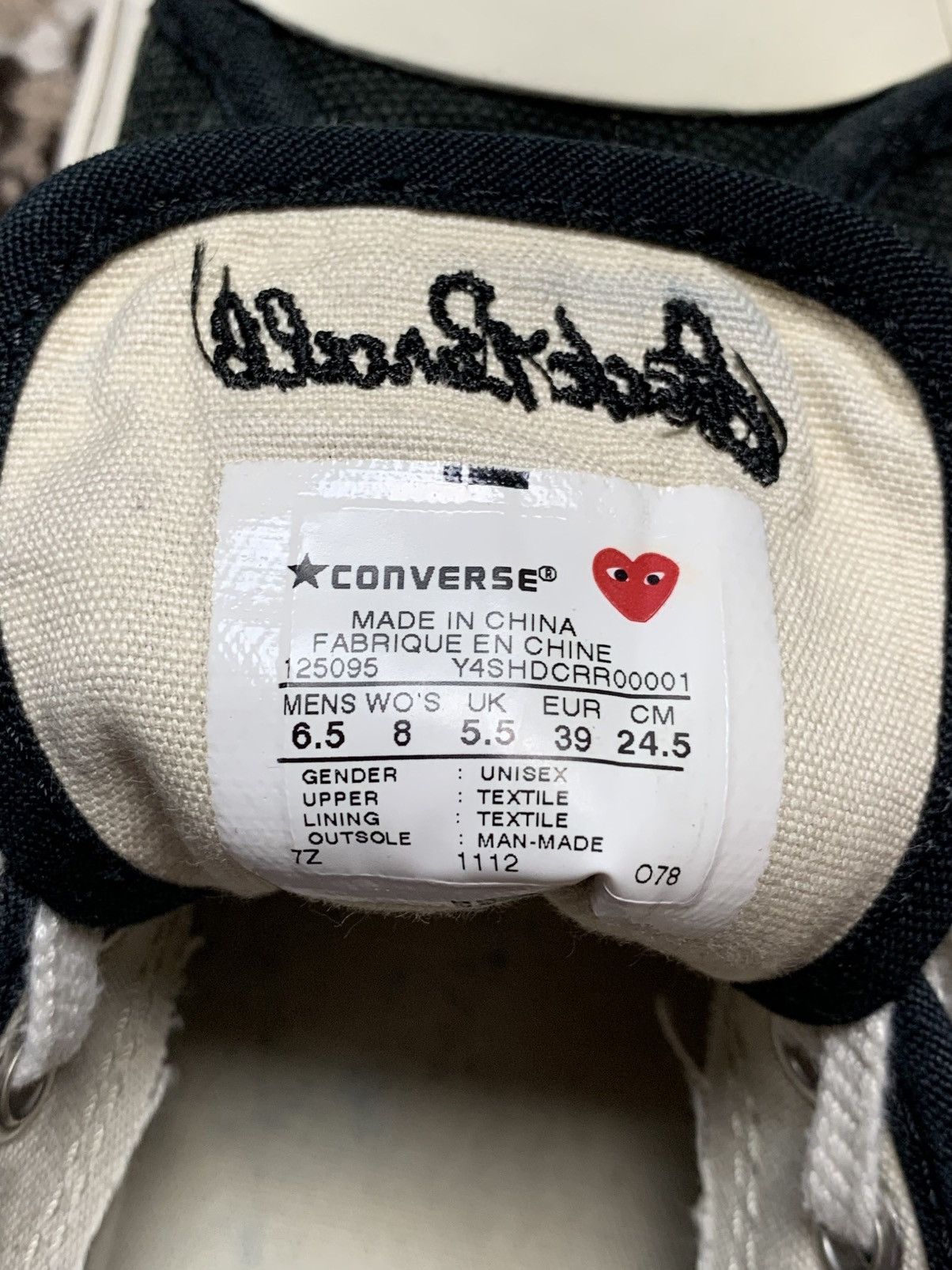 Comme des Garcons PLAY × Converse Converse Jack Purcell x CDG 2008 Collaboration Size US 6.5 / EU 39-40 - 22 Thumbnail
