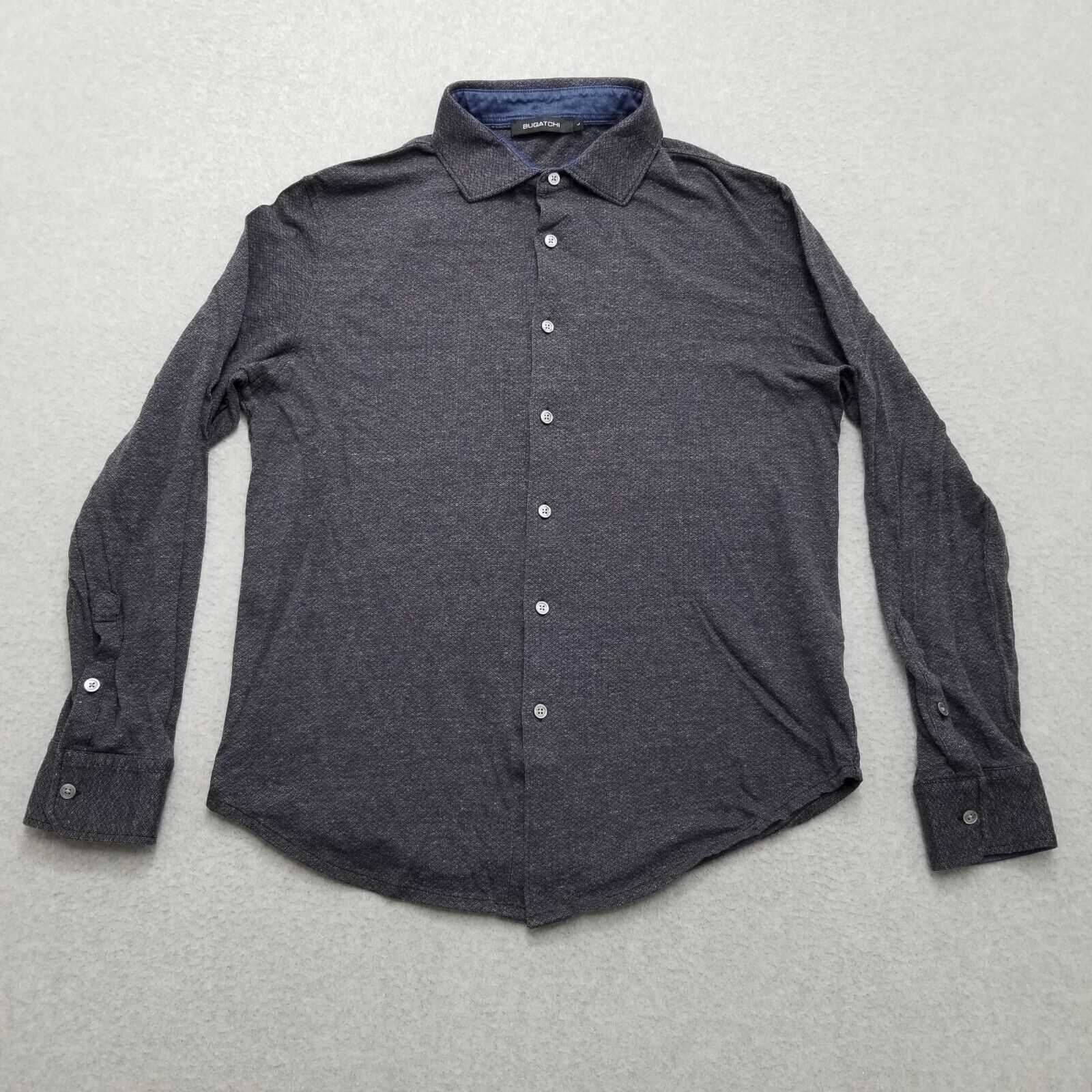 BUGATCHI Bugatchi Shirt Mens L Button Up Long Sleeve Knit Casual Size US L / EU 52-54 / 3 - 1 Thumbnail
