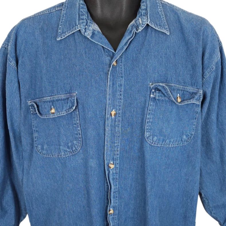 Denime Denim Shirt Mens Size Medium Blue Long Sleeve Button-Down Clothing Casual Regular Mens Size US M / EU 48-50 / 2 - 2 Thumbnail