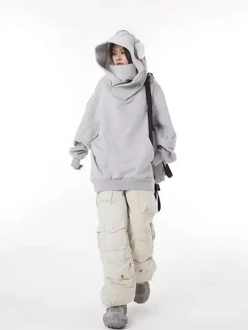 Japanese Brand Wakiko x Ezaki Solid Color Ninja Turtleneck Hoodie Size US XXL / EU 58 / 5 - 4 Thumbnail