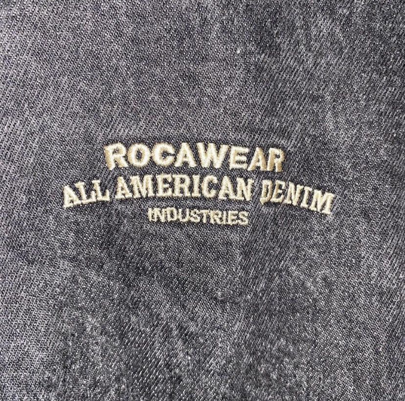 Rocawear Y2K ROCAWEAR OVERSIZED BLACK AND GOLD DENIM JACKET Size US L / EU 52-54 / 3 - 3 Thumbnail