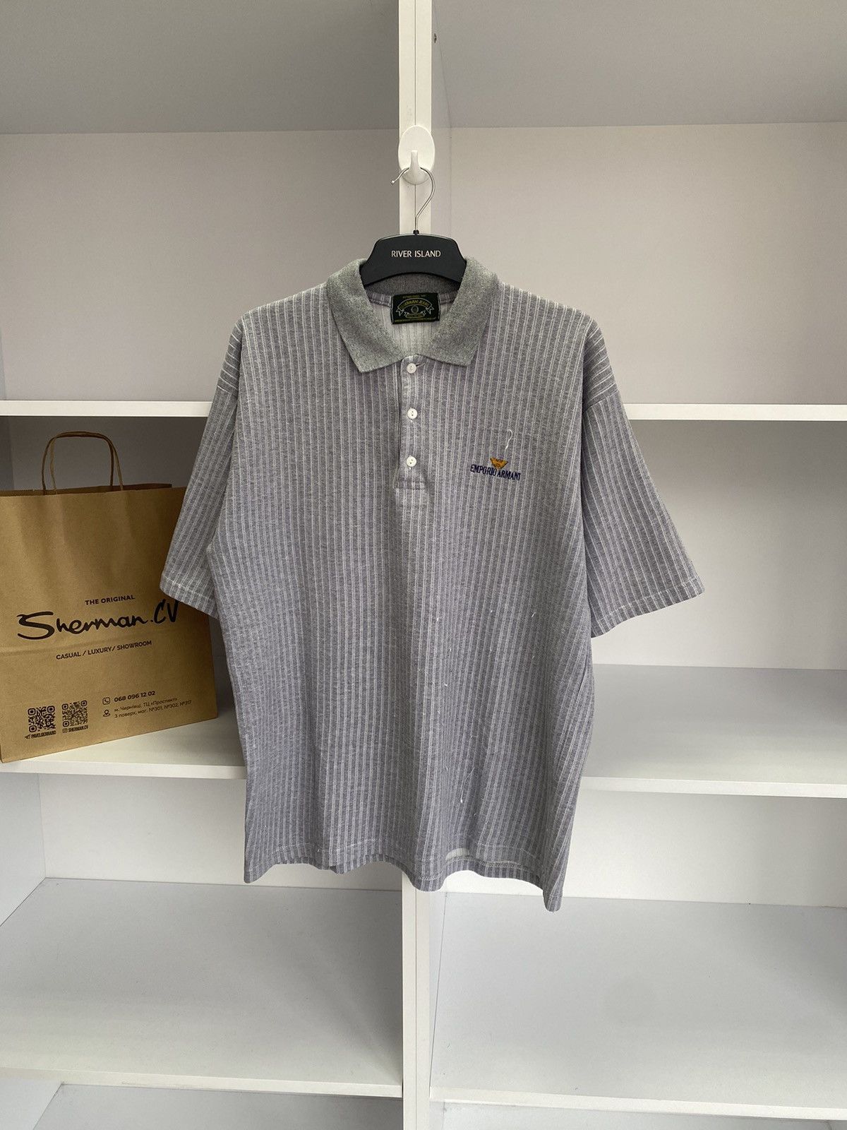 Designer × Emporio Armani × Vintage Vintage Emporio Armani 90s Polo T-Shirt Size US L / EU 52-54 / 3 - 3 Thumbnail