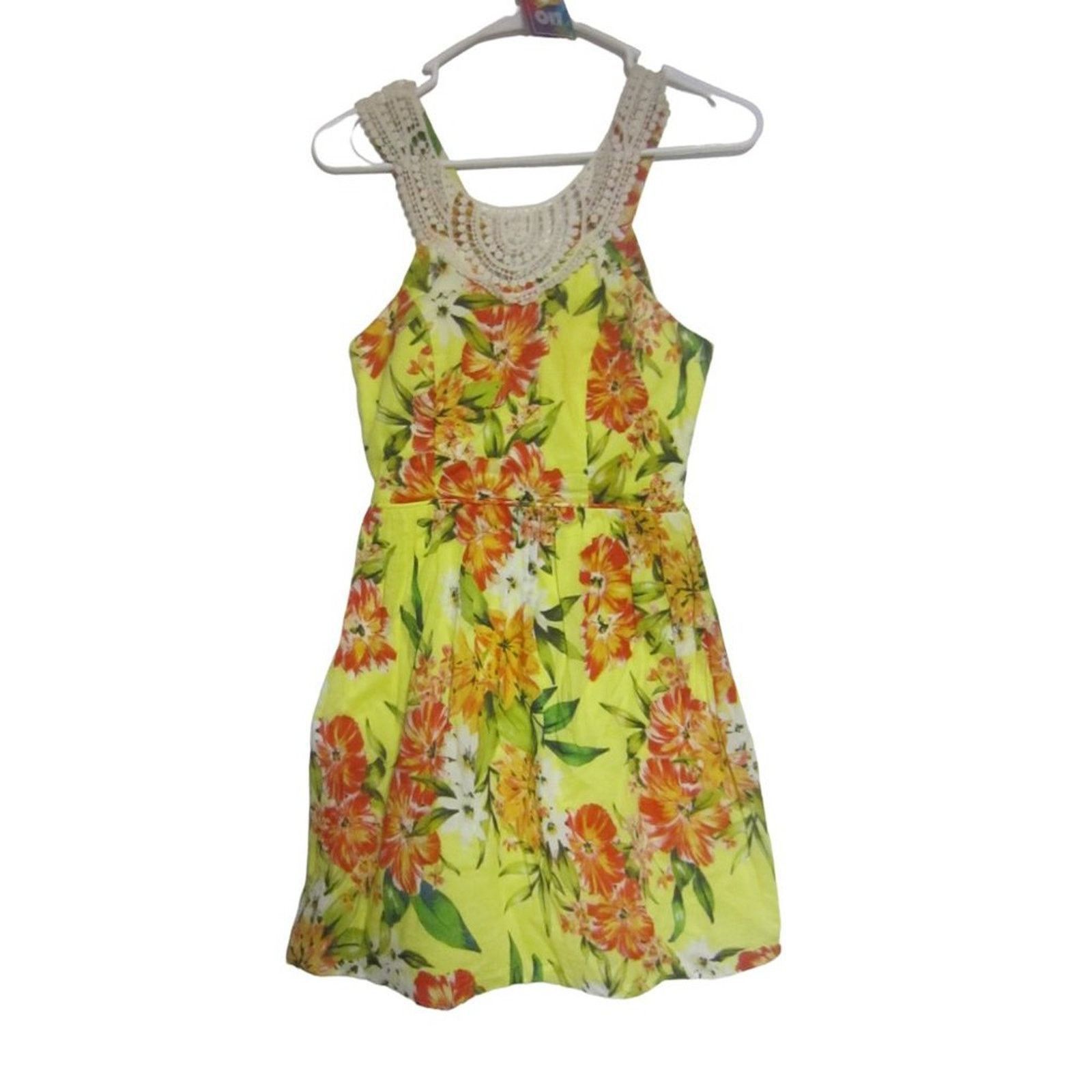 Other Y2K Tropical Cottagecore Yellow Floral Sundress 3 Size XS / US 0-2 / IT 36-38 - 2 Thumbnail