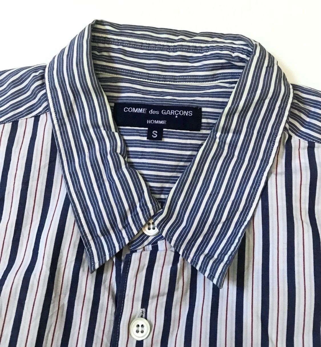 Comme des Garcons CDG homme AD2004 striped hybrid shirt Size US S / EU 44-46 / 1 - 5 Thumbnail