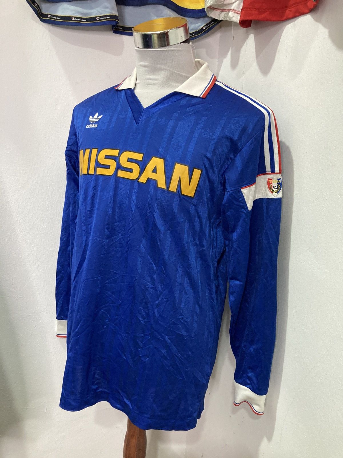 Adidas Matchworn Adidas Vintage Yokohama Marinos Jersey 1989 Size US L / EU 52-54 / 3 - 3 Thumbnail