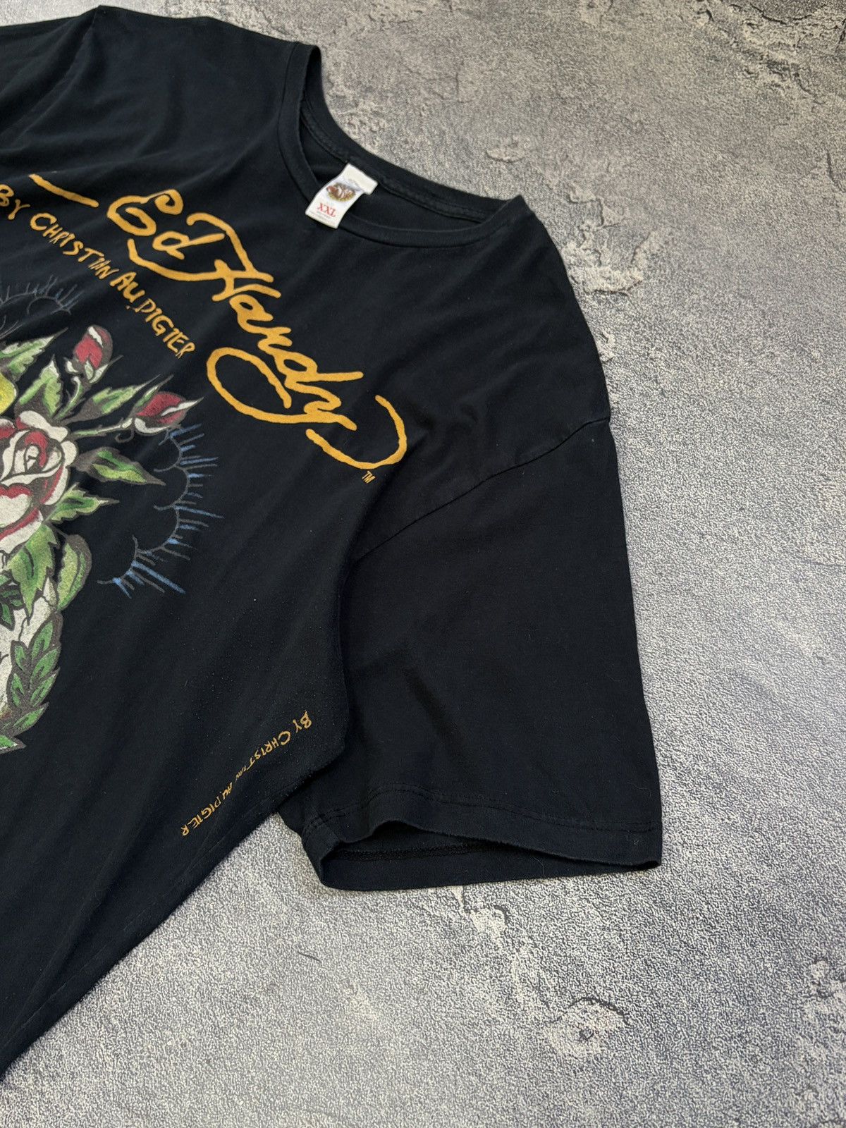 Ed Hardy Ed Hardy Dead or Alive Skull Roses Audigier Tee Black XXL Size US XXL / EU 58 / 5 - 5 Thumbnail