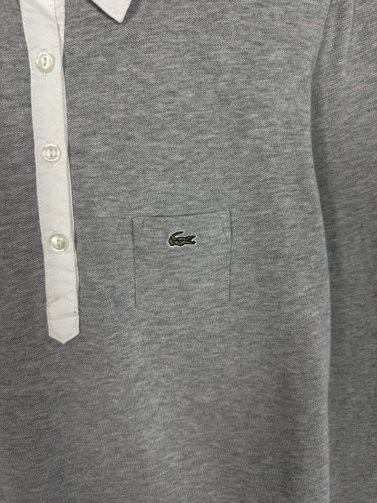 Lacoste Women’s Lacoste Long Sleeve Polo Shirt Gray Top Size 46 Size L / US 10 / IT 46 - 6 Thumbnail