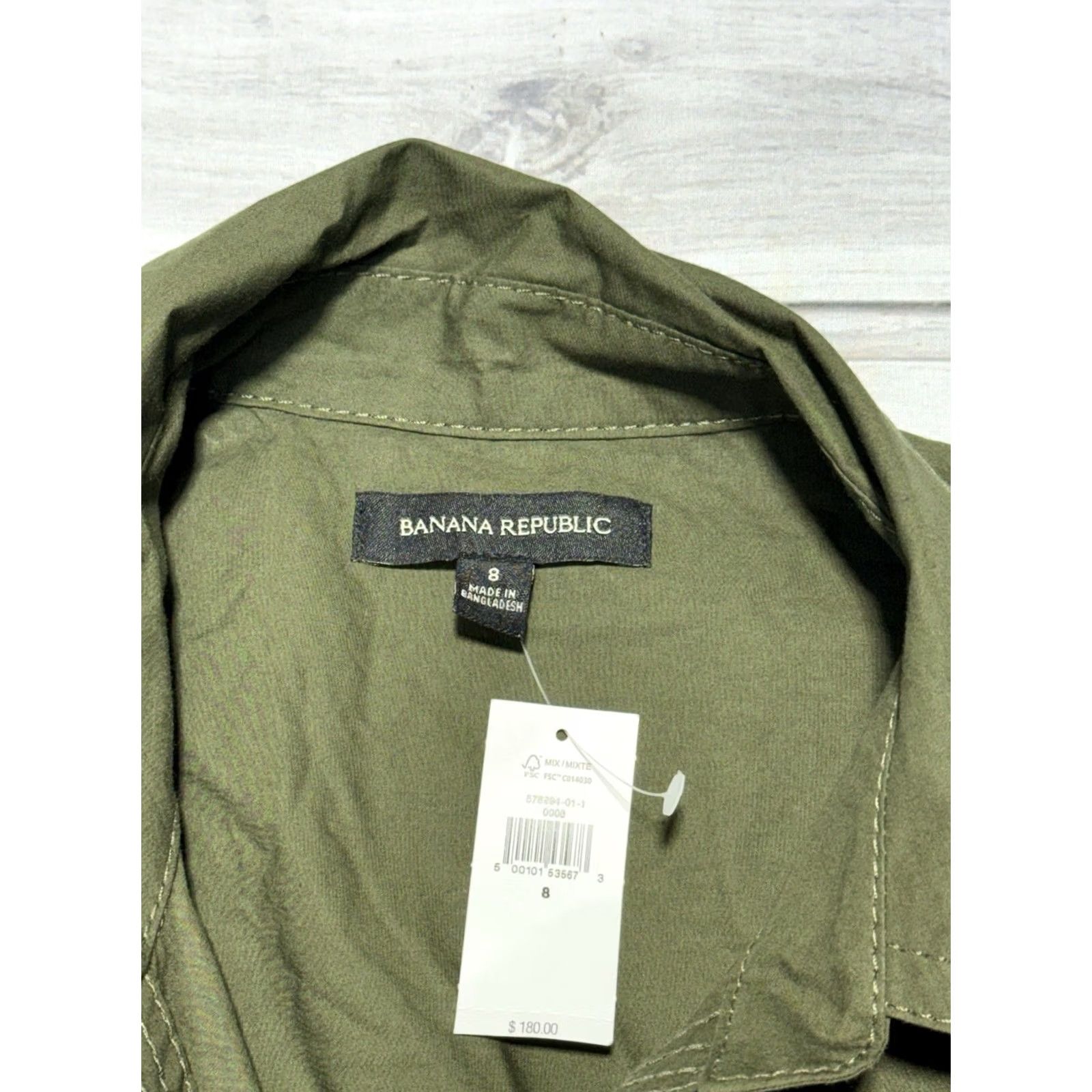 Banana Republic VINTAGE Banana Republic Dress Shirt Dress 8 Green Yasmin Cutout Waist Sleeveless NWT 180 Size M / US 6-8 / IT 42-44 - 4 Thumbnail