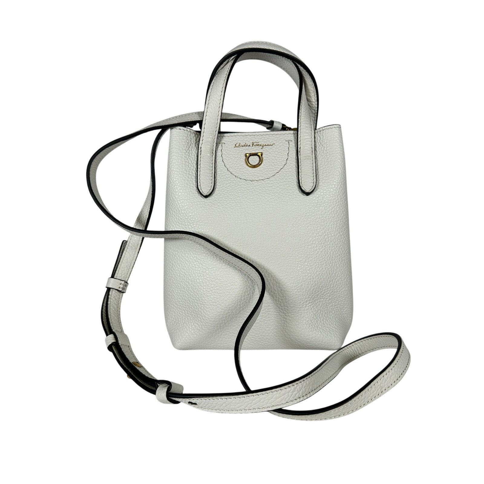 Salvatore Ferragamo SALVATORE FERRAGAMO Gancini Leather Mini Crossbody Bag White Size ONE SIZE - 3 Thumbnail