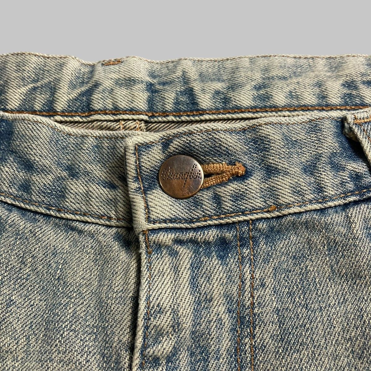 Japanese Brand × Vintage × Wrangler WRANGLER - Vtg 90s Jorts Mudwash Distressed Jeans 🇯🇵 Size US 34 / EU 50 - 6 Thumbnail