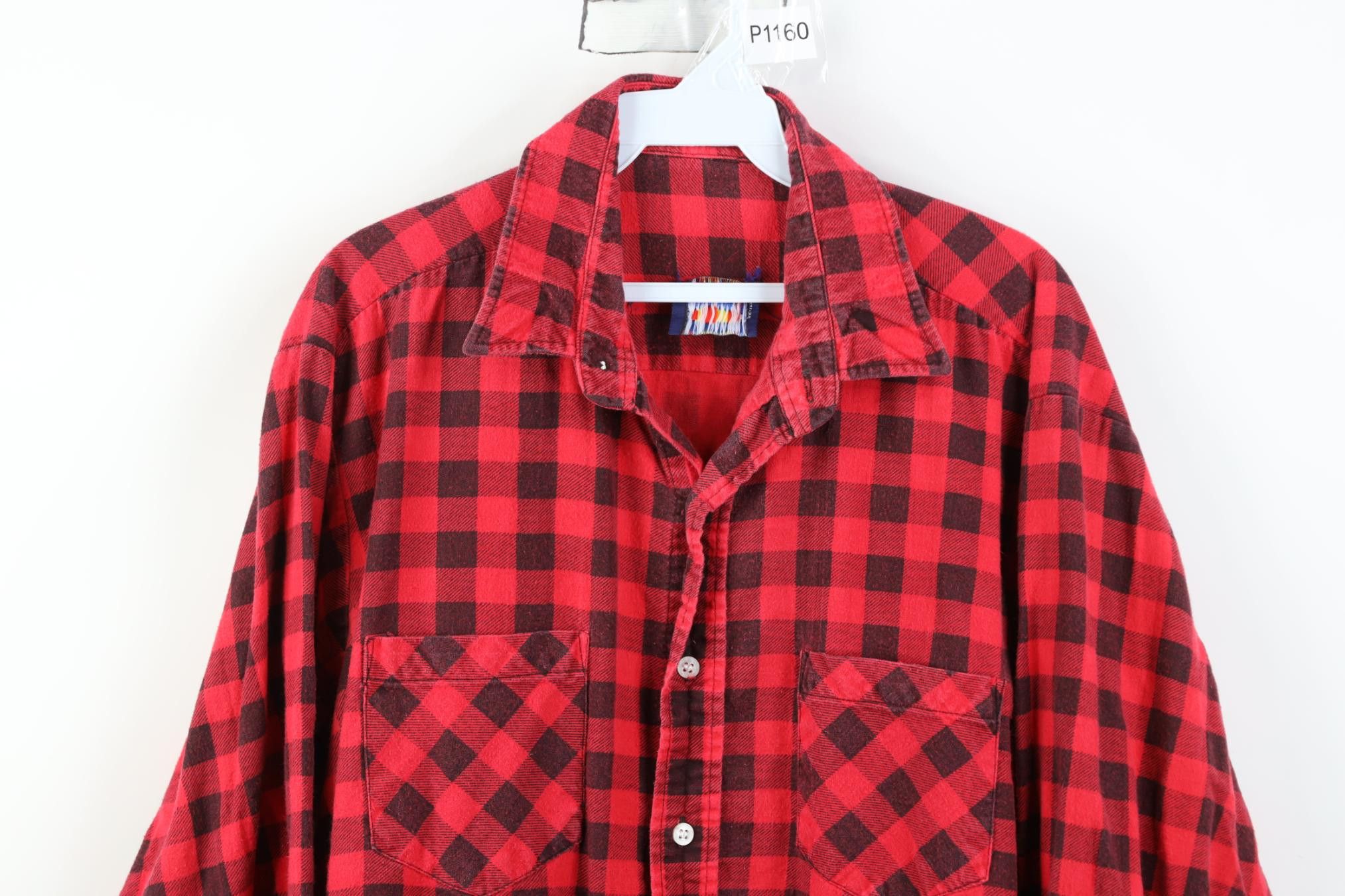 Dickies Vintage 70s 80s Dickies Collared Button Shirt Buffalo Plaid Size US XL / EU 56 / 4 - 2 Thumbnail